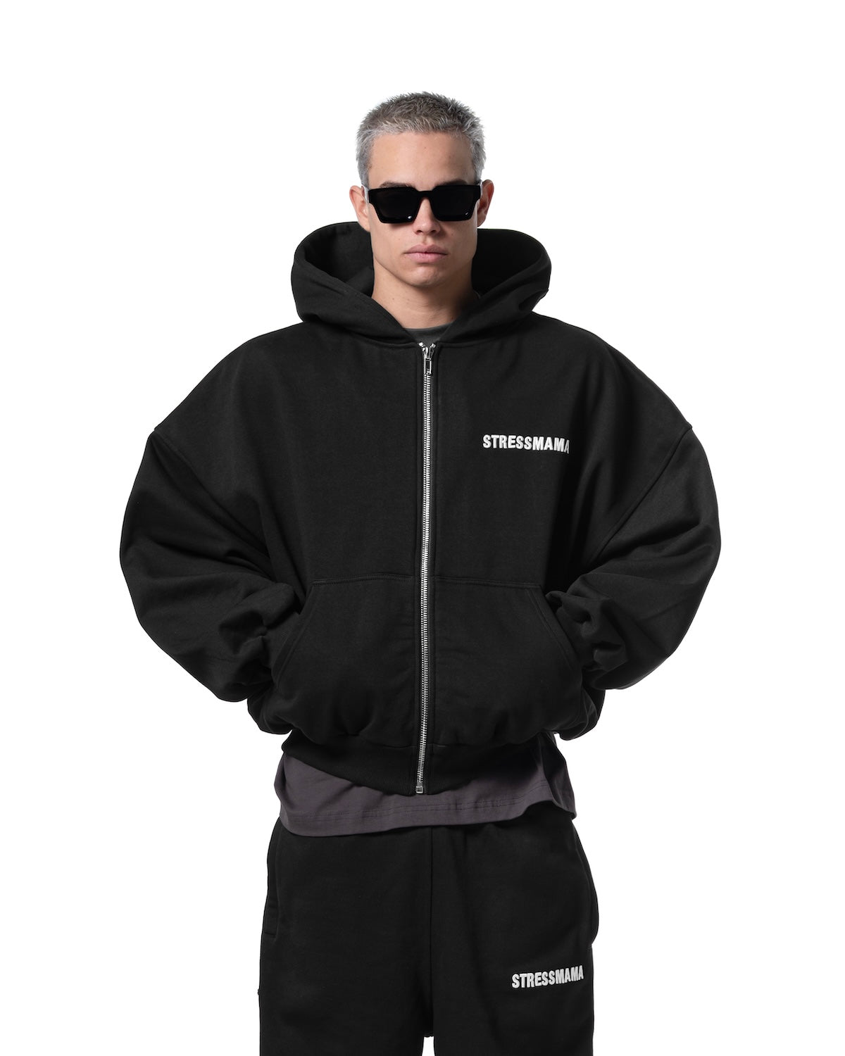 SSMA COACH ZIP HOODIE V2 - BLACK – STRESSMAMA SSMA COACH ZIP HOODIE V2 - BLACK – STRESSMAMA
