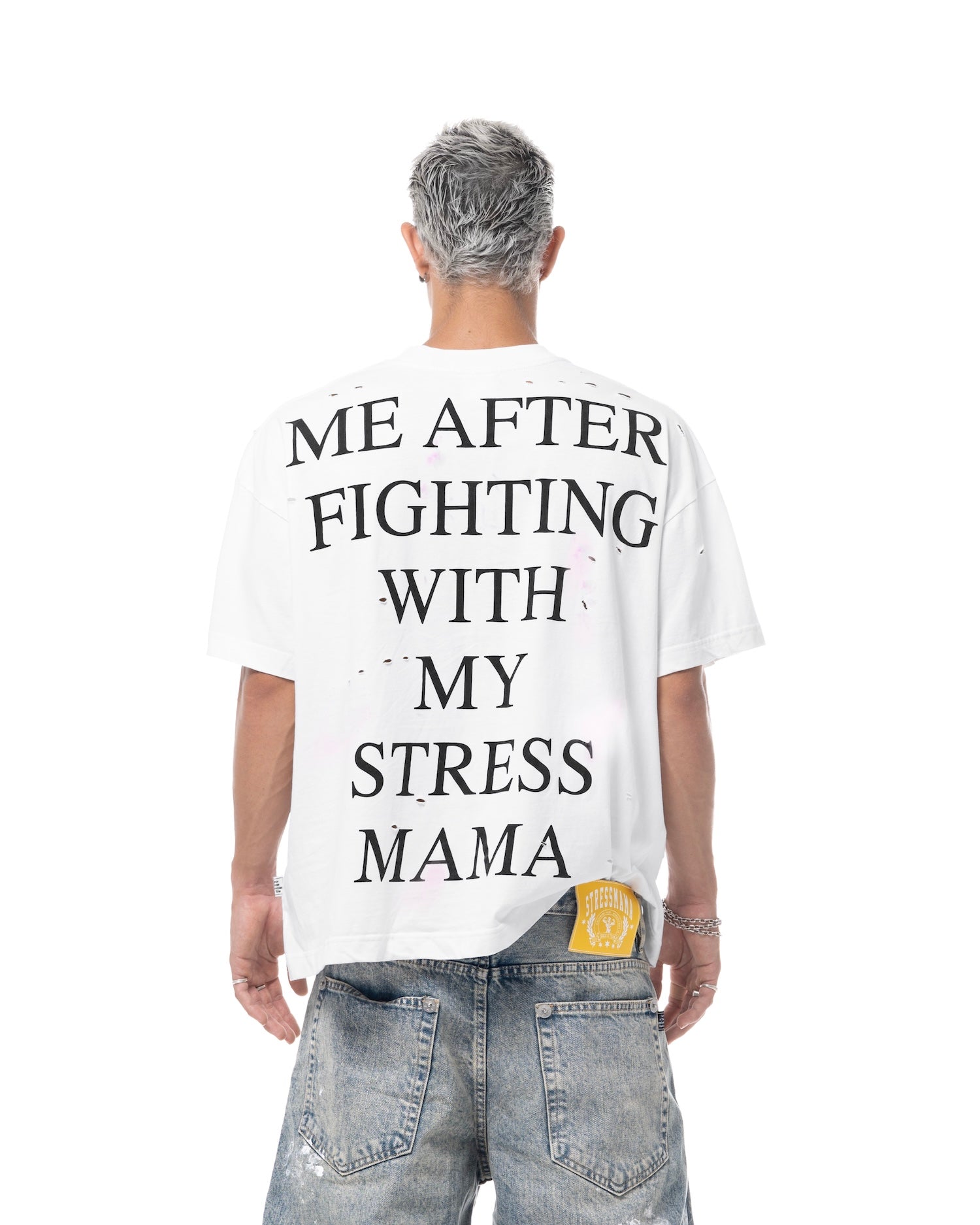 SS26 FIGHT T-SHIRT - WHITE – STRESSMAMA