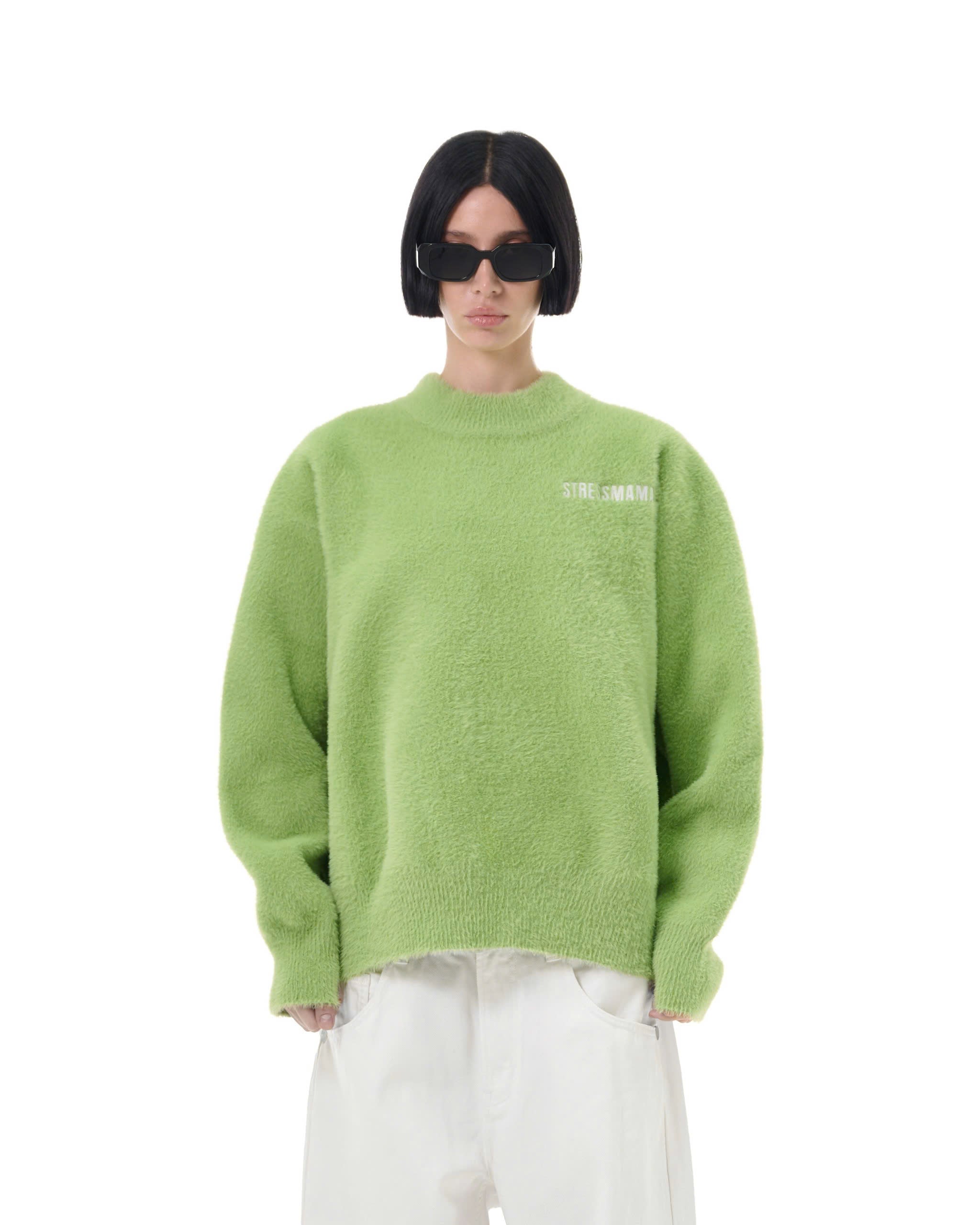 FW25 KNIT SWEATER - GREEN – STRESSMAMA