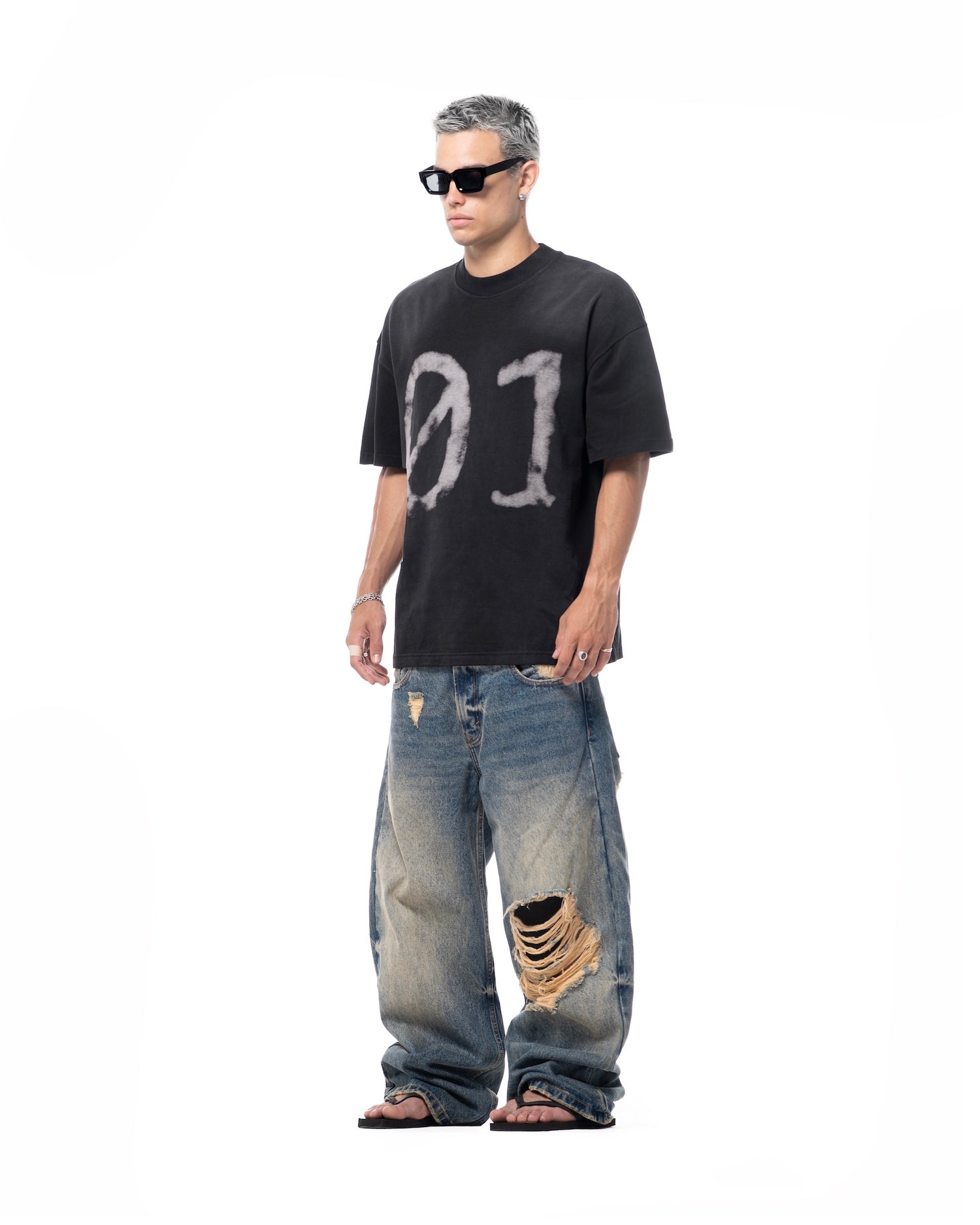 01 WASHED V2 T-SHIRT - BLACK