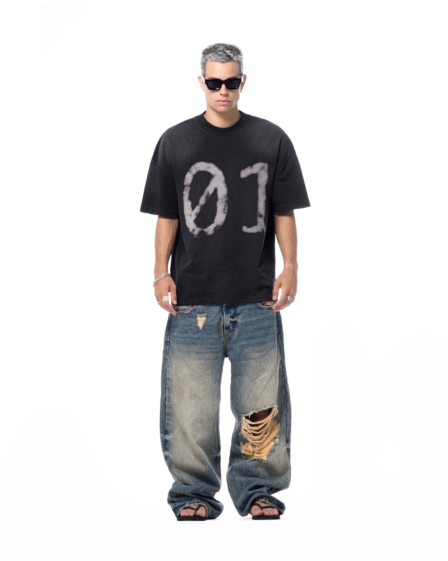 01 WASHED V2 T-SHIRT - BLACK