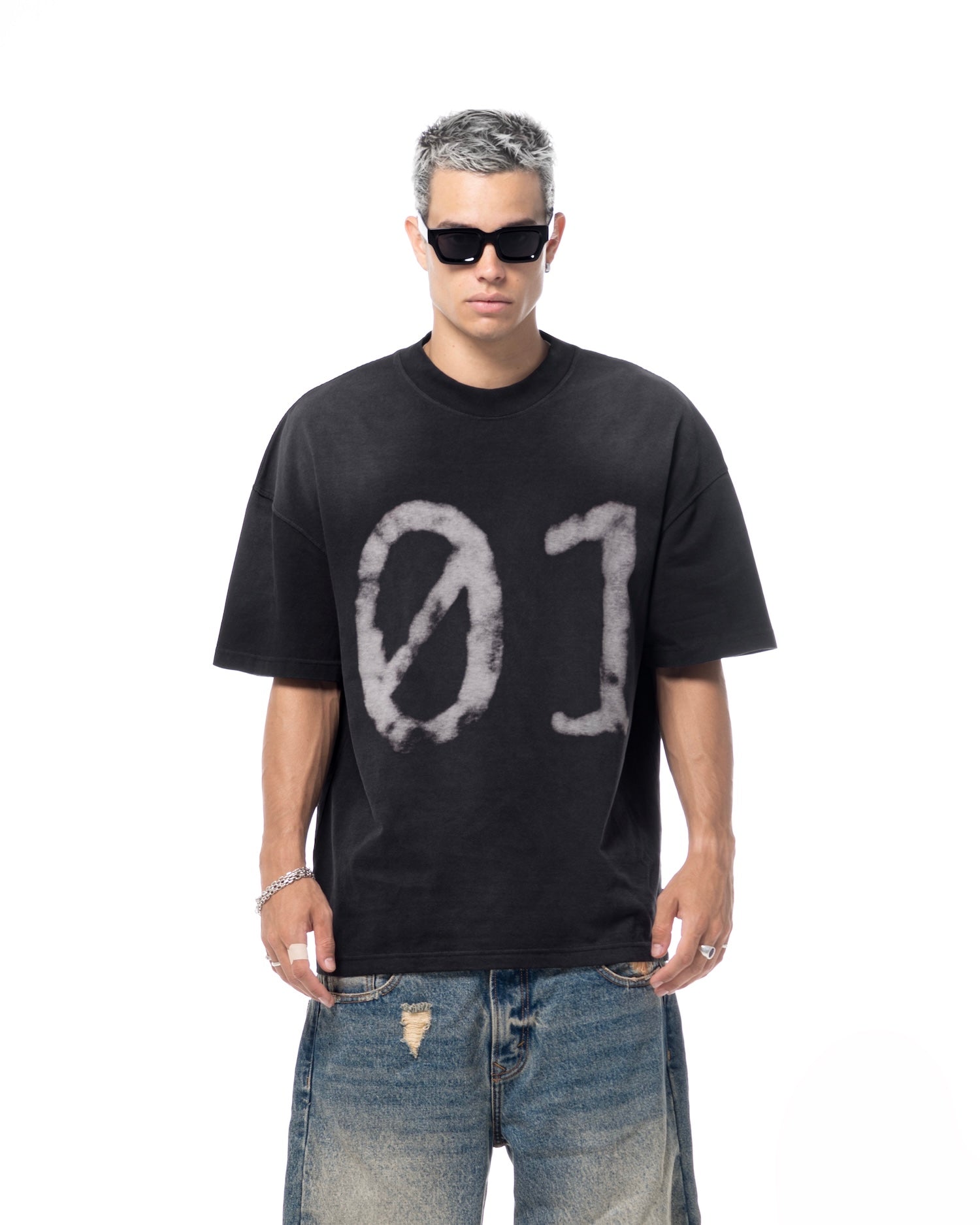 01 WASHED V2 T-SHIRT - BLACK