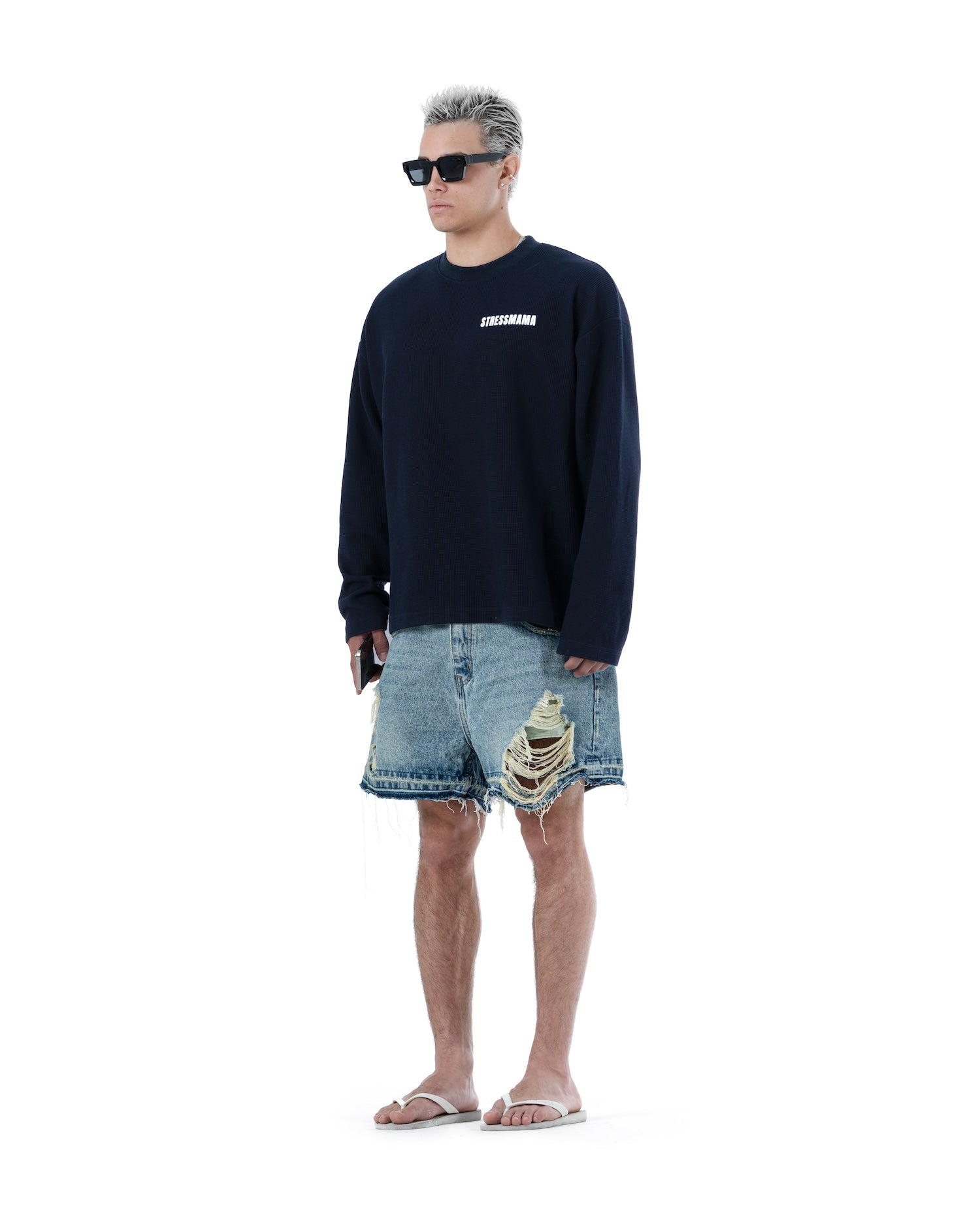 SS26 WAFFLE LONGSLEEVE - DARK BLUE