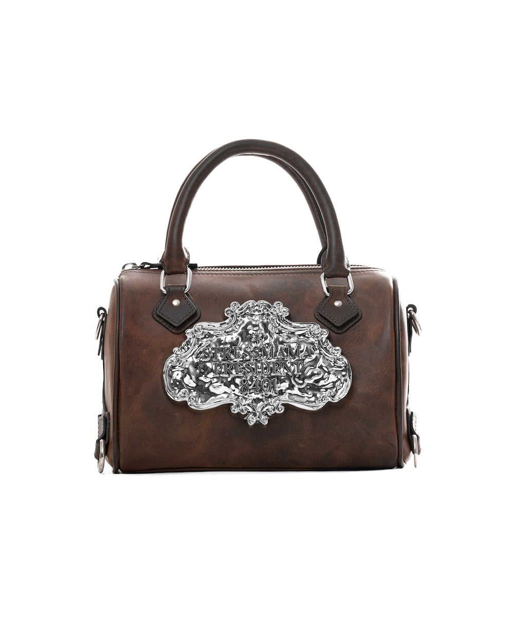 SSMA COWHIDE LEATHER BAG - PLAIN BROWN