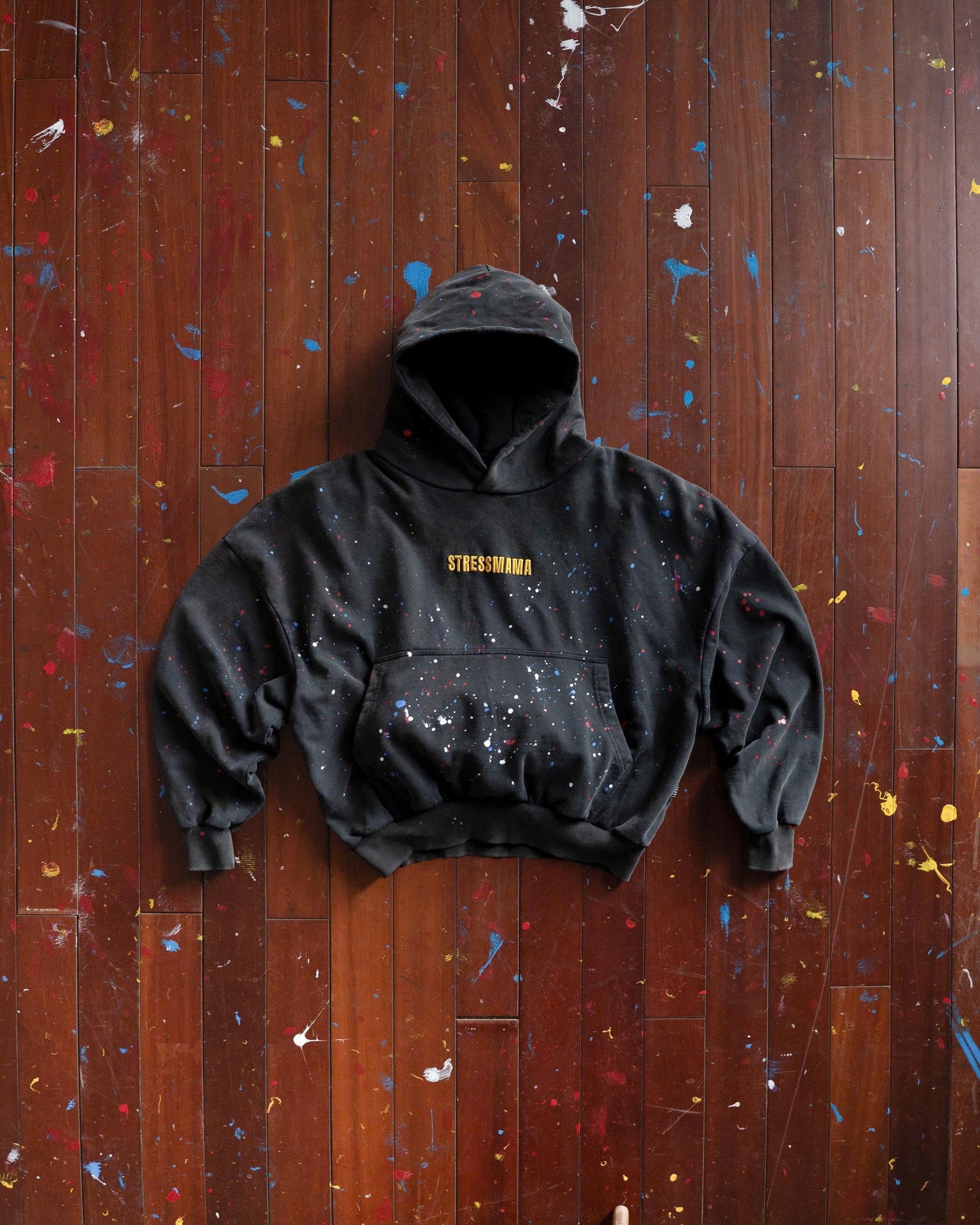 SSMA PAINT SPLATTER HOODIE - BLACK