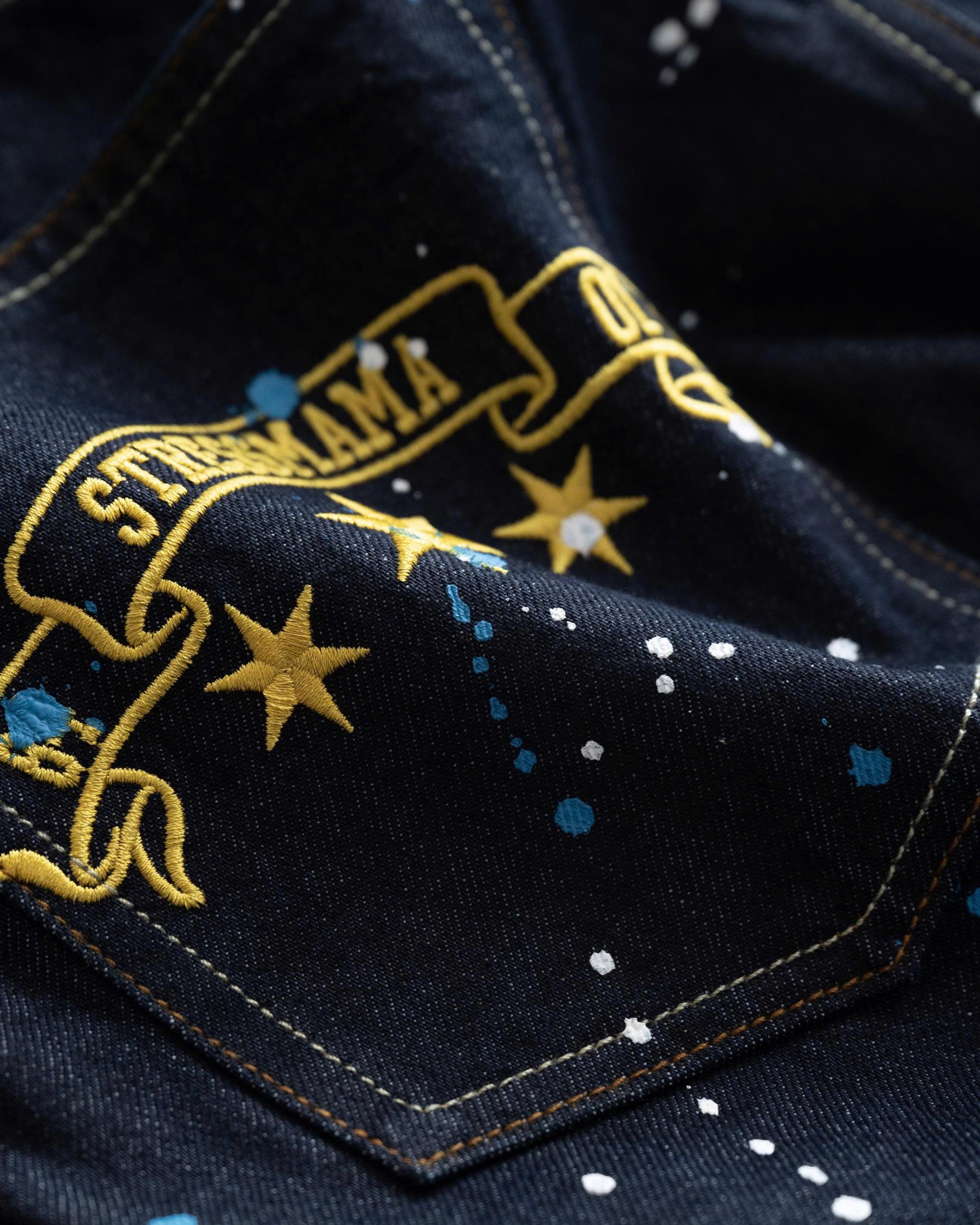 SSMA COLOR SPLATTER JEANS - DARK BLUE