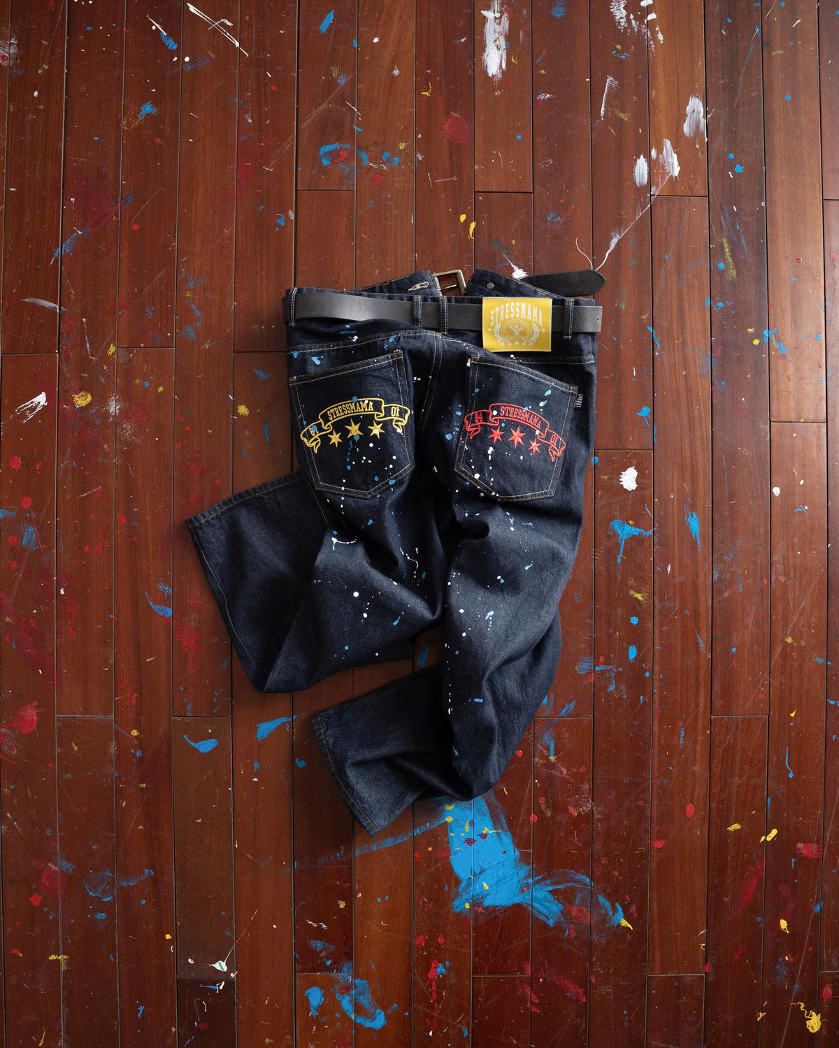 SSMA COLOR SPLATTER JEANS - DARK BLUE