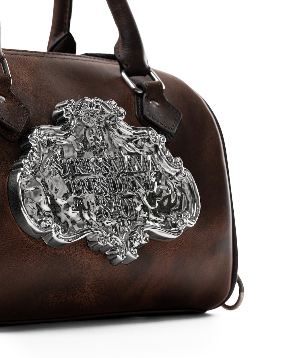 SSMA COWHIDE LEATHER BAG - PLAIN BROWN