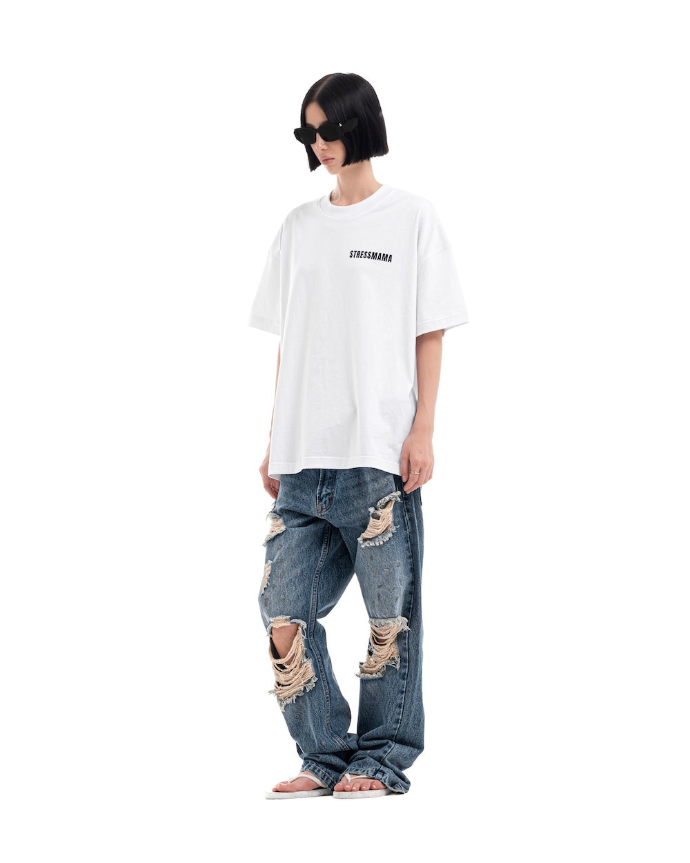 FW25 BASIC T-SHIRT - WHITE – STRESSMAMA