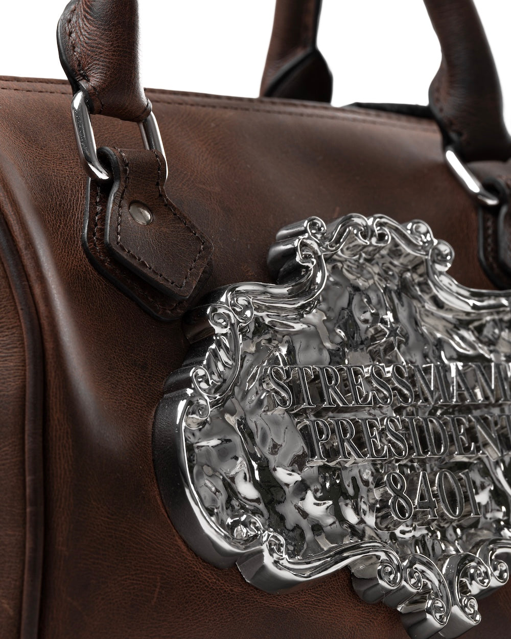 SSMA COWHIDE LEATHER BAG - PLAIN BROWN