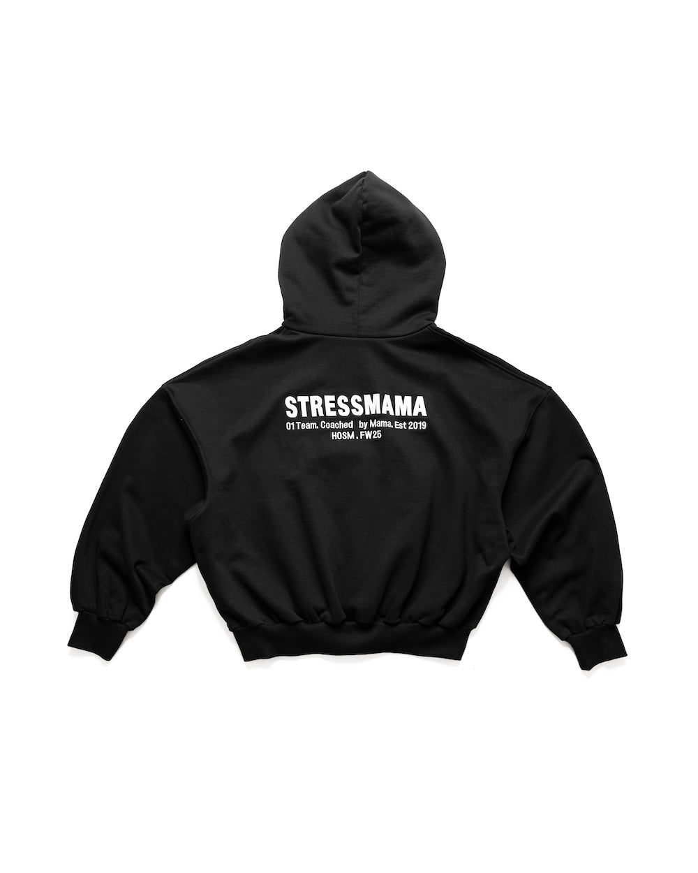 FALL25 01 TEAM HOODIE - BLACK – STRESSMAMA