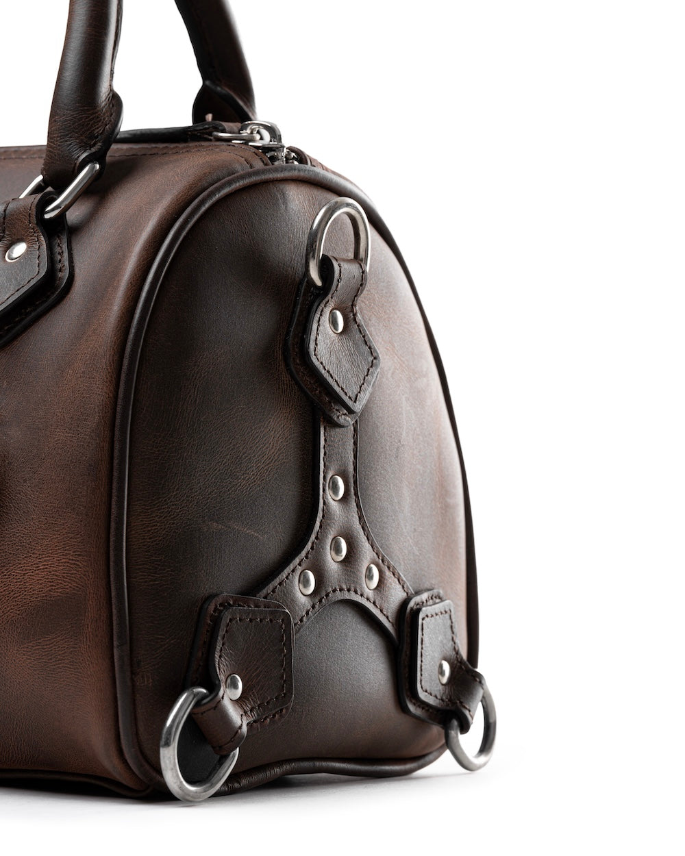 SSMA COWHIDE LEATHER BAG - PLAIN BROWN