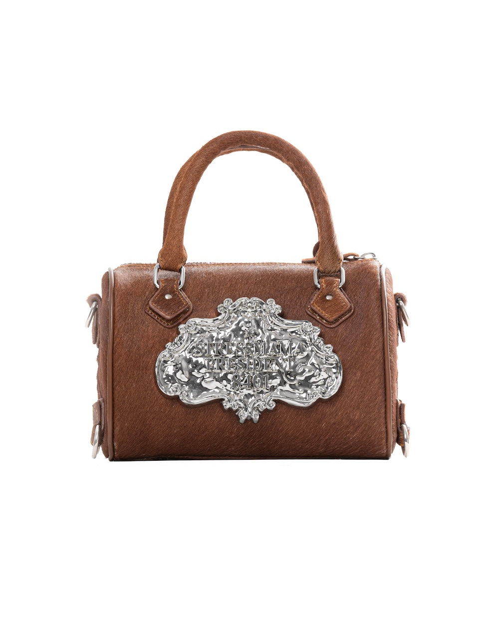 SSMA COWHIDE LEATHER BAG - HAIRON BROWN