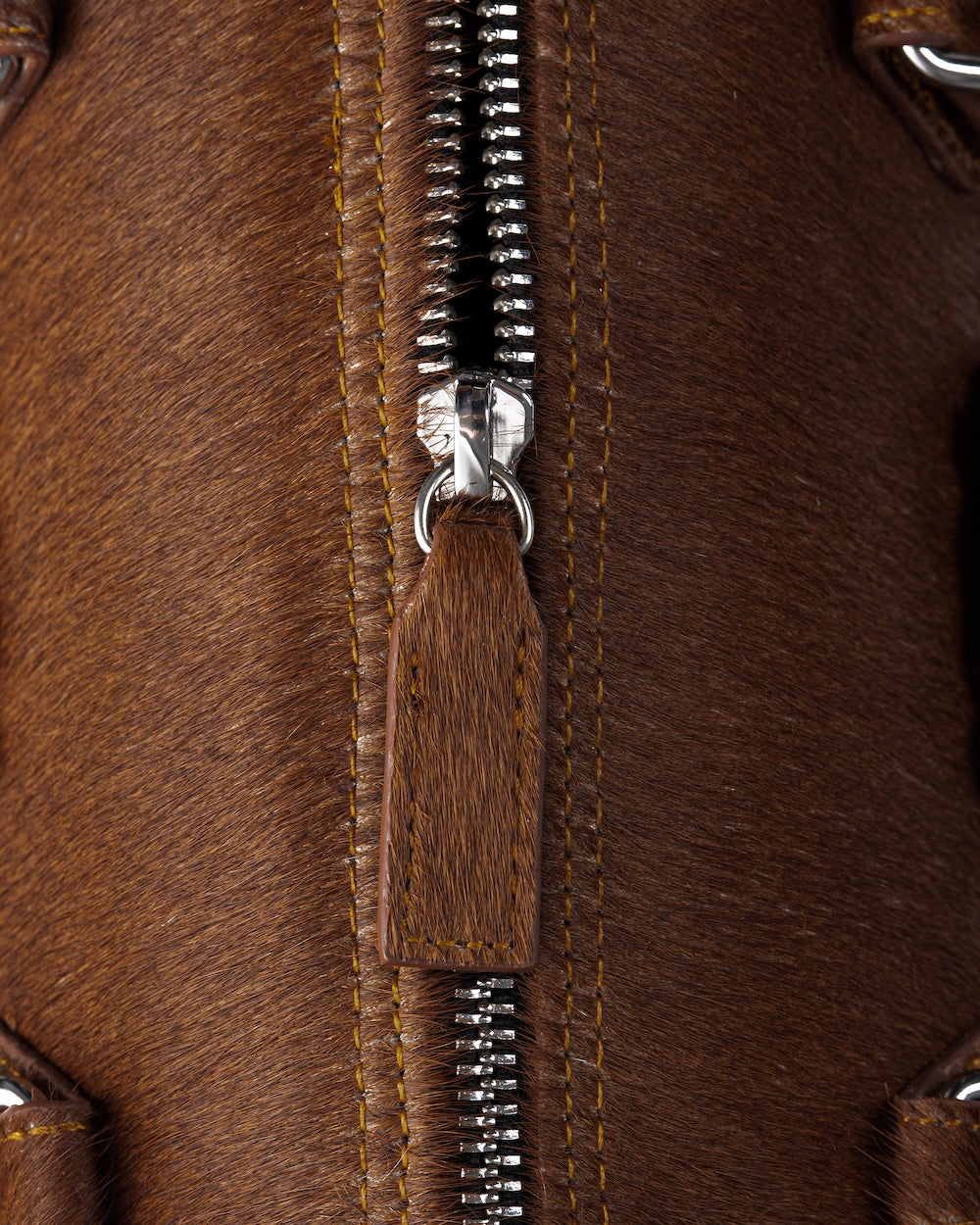 SSMA COWHIDE LEATHER BAG - HAIRON BROWN