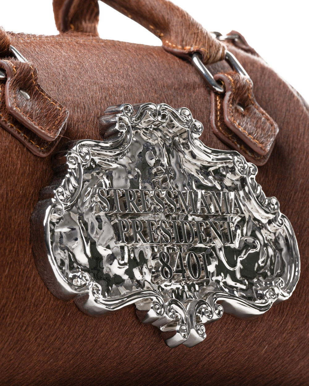 SSMA COWHIDE LEATHER BAG - HAIRON BROWN