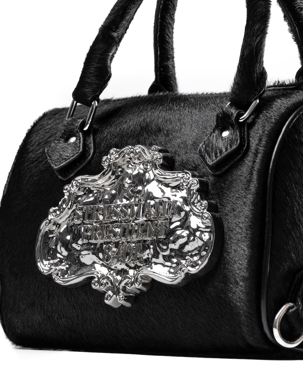 SSMA COWHIDE LEATHER BAG - HAIRON BLACK