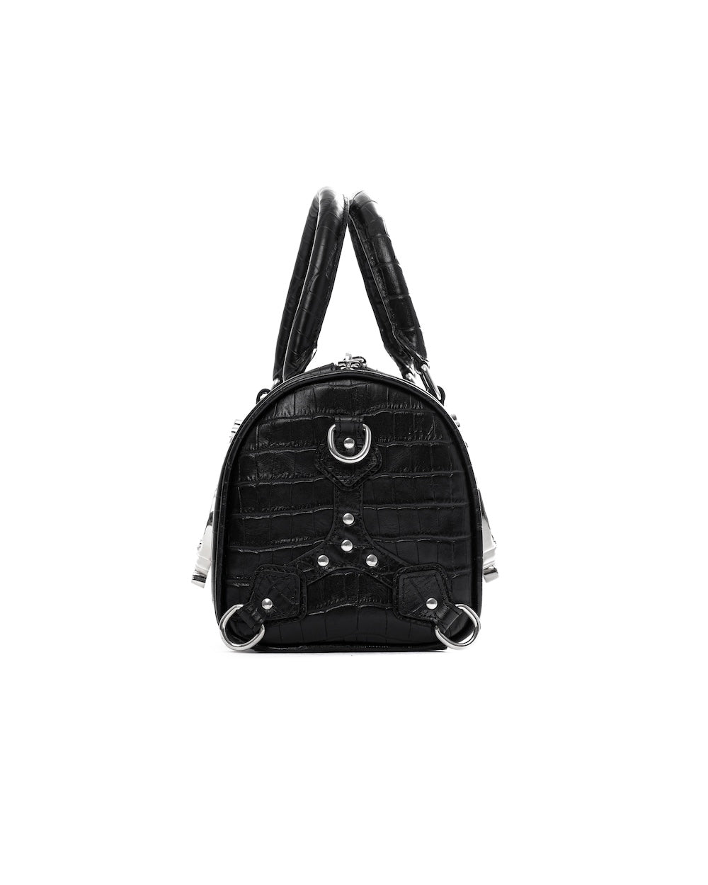 SSMA COWHIDE LEATHER BAG - EMBOSSED BLACK