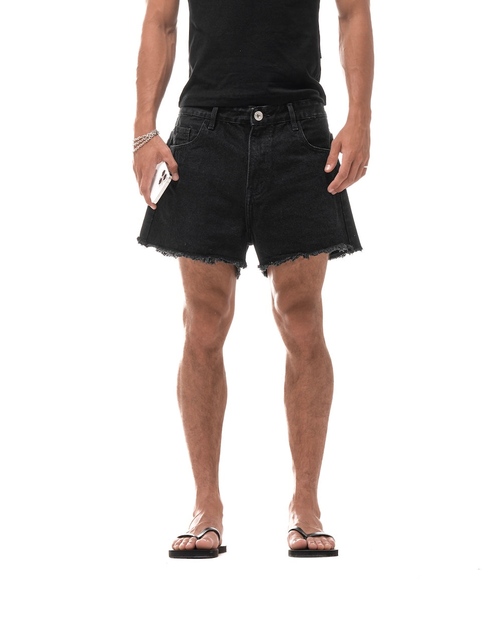 HÔTEL MAMA DENIM SHORTS - BLACK