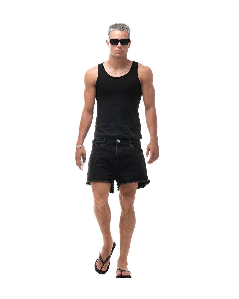 HÔTEL MAMA DENIM SHORTS - BLACK