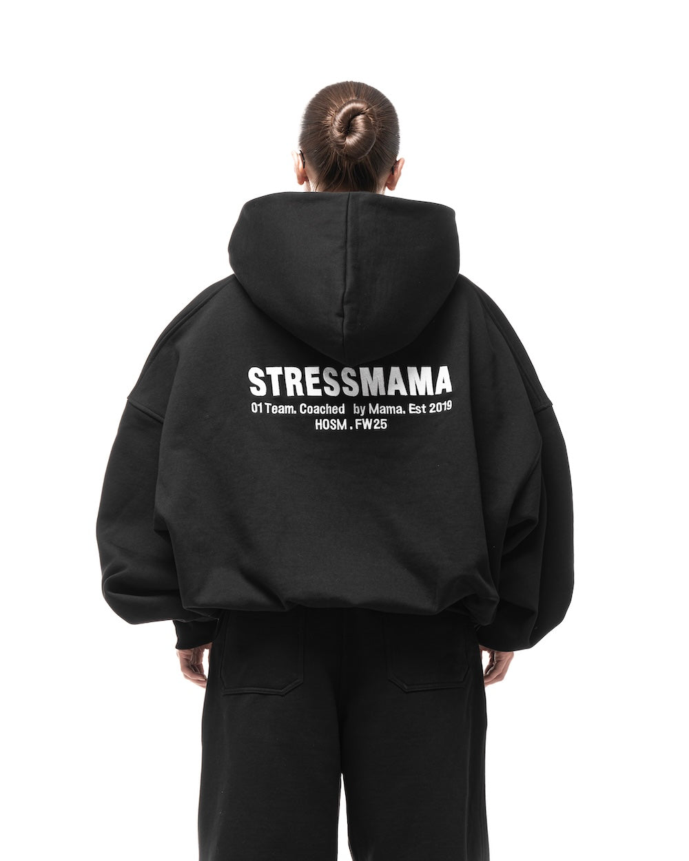 FALL25 01 TEAM HOODIE - BLACK – STRESSMAMA