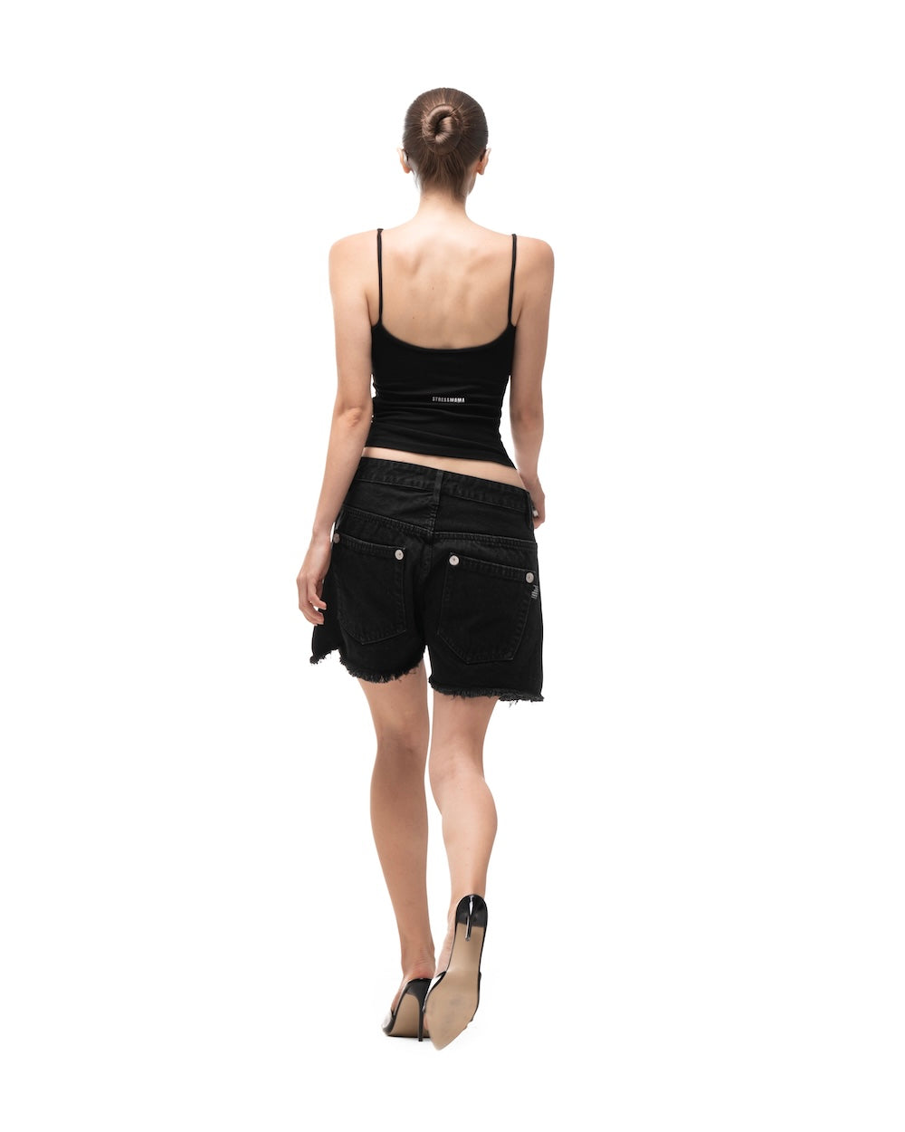 HÔTEL MAMA DENIM SHORTS - BLACK