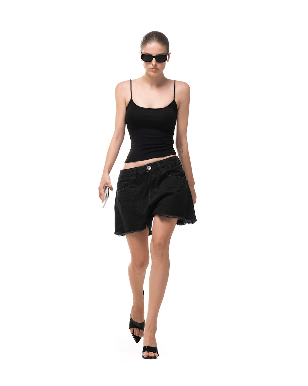 HÔTEL MAMA DENIM SHORTS - BLACK