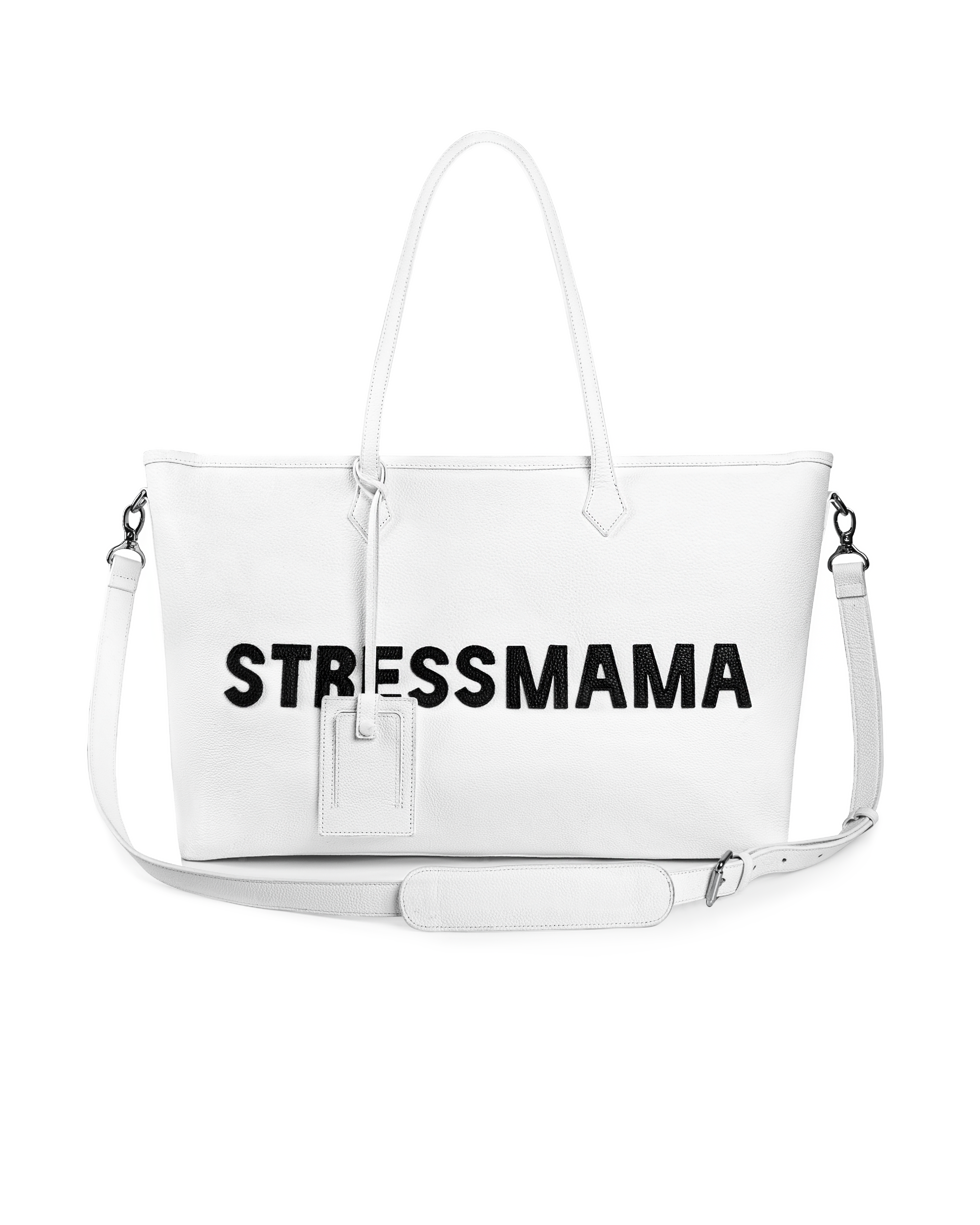 FW25 SIGNATURE LEATHER TOTE BAG - WHITE