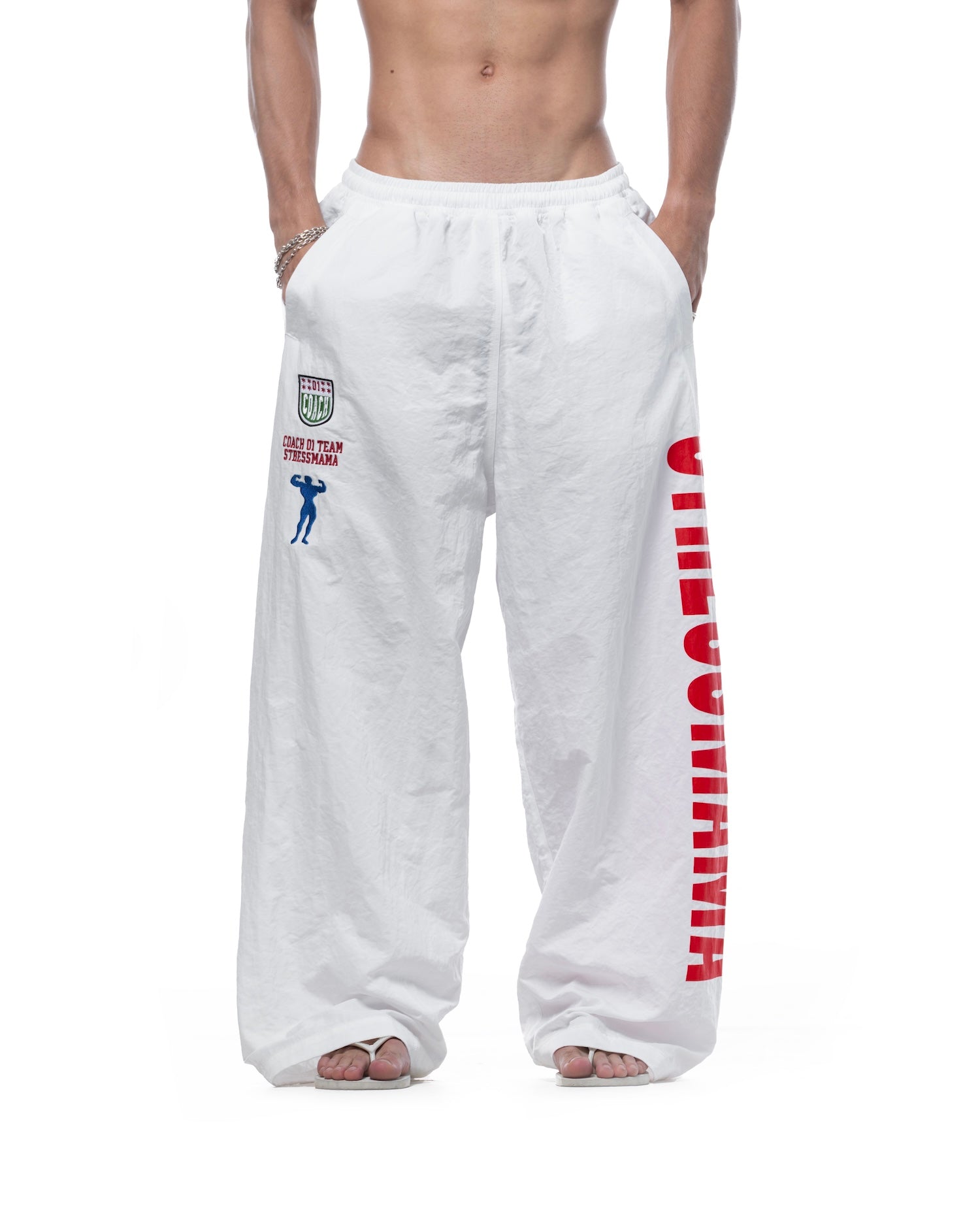 SSMA RACING TRACK PANTS - WHITE