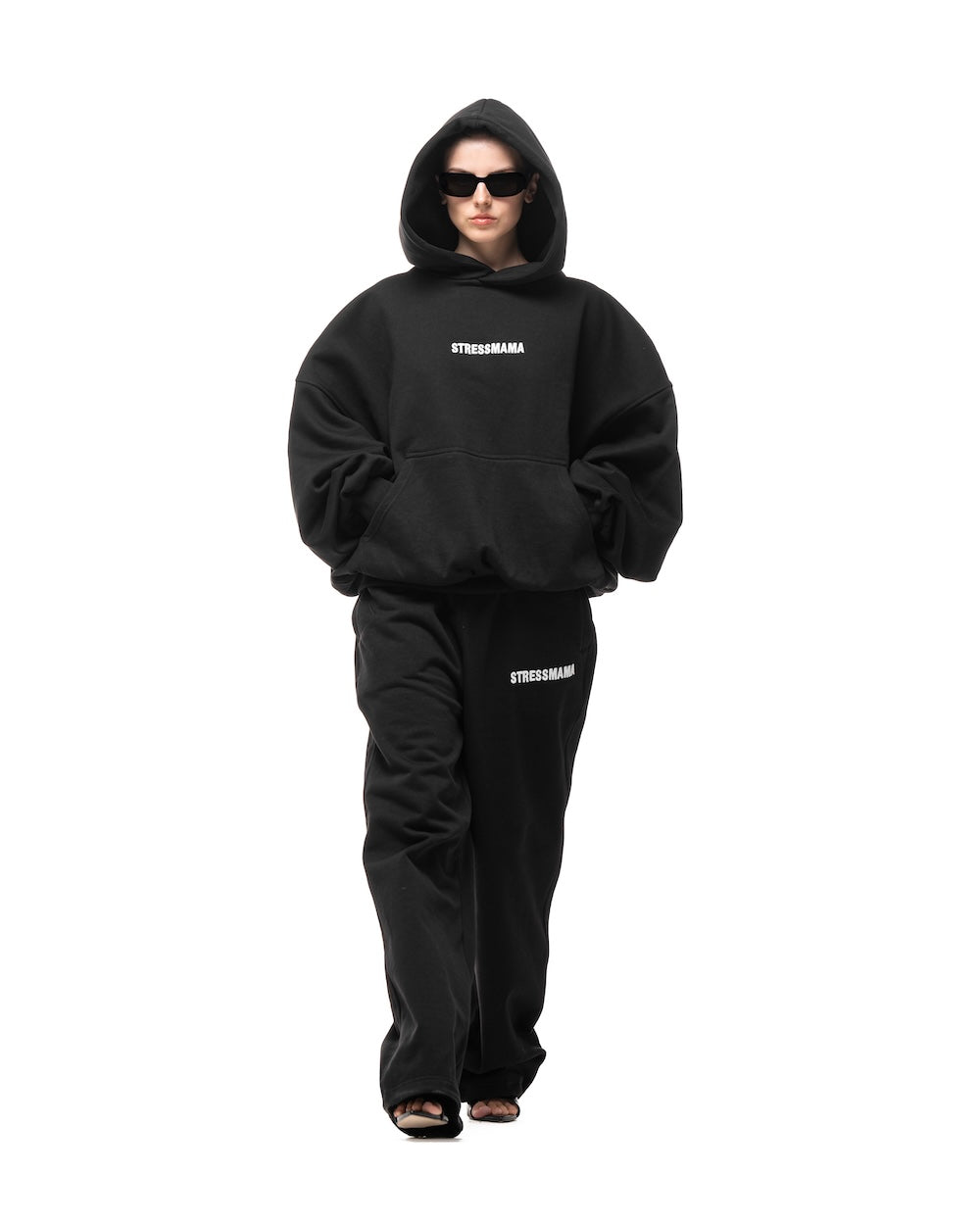 FALL25 01 TEAM HOODIE - BLACK – STRESSMAMA