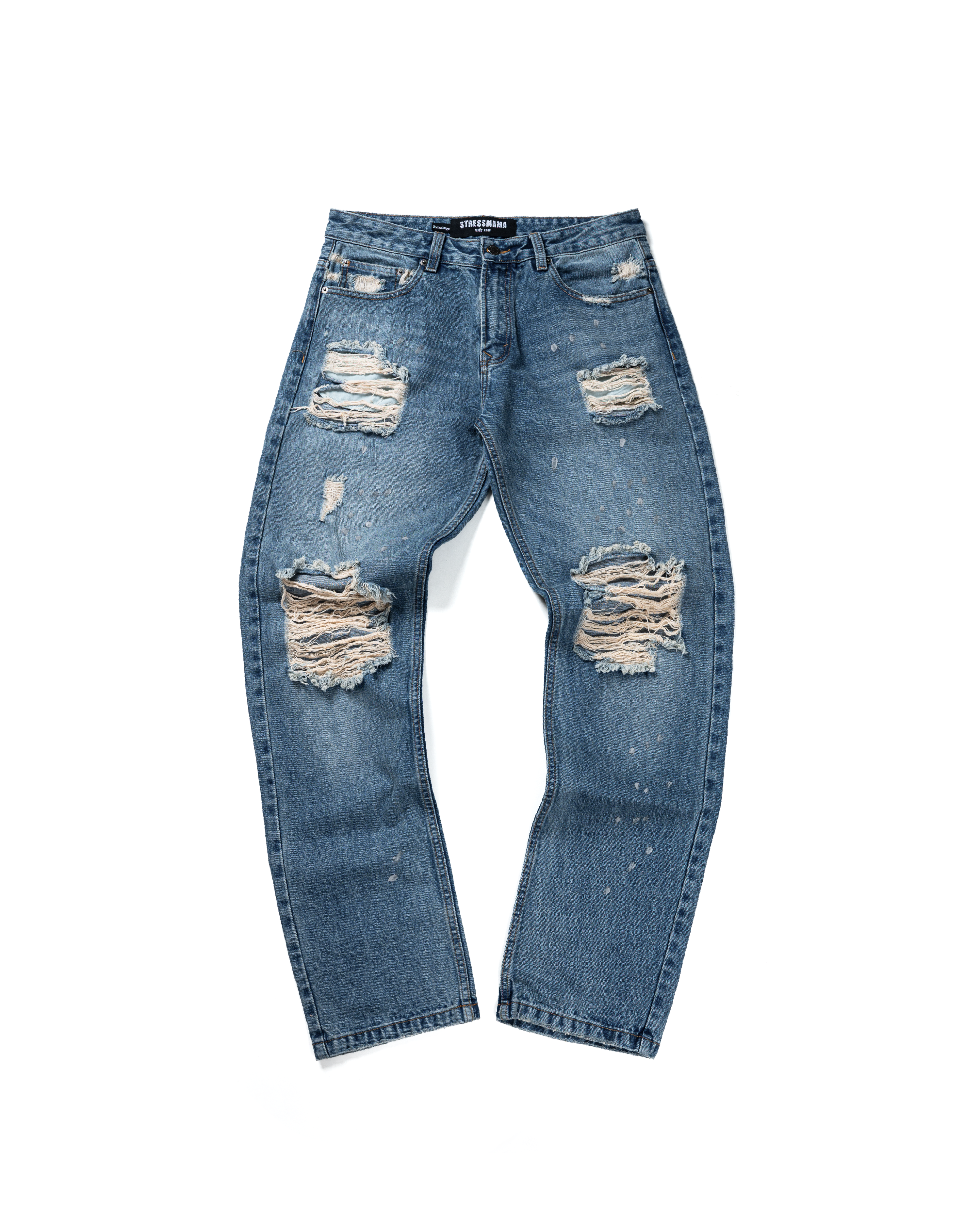 FW25 SHREDDED JEANS - BLUE