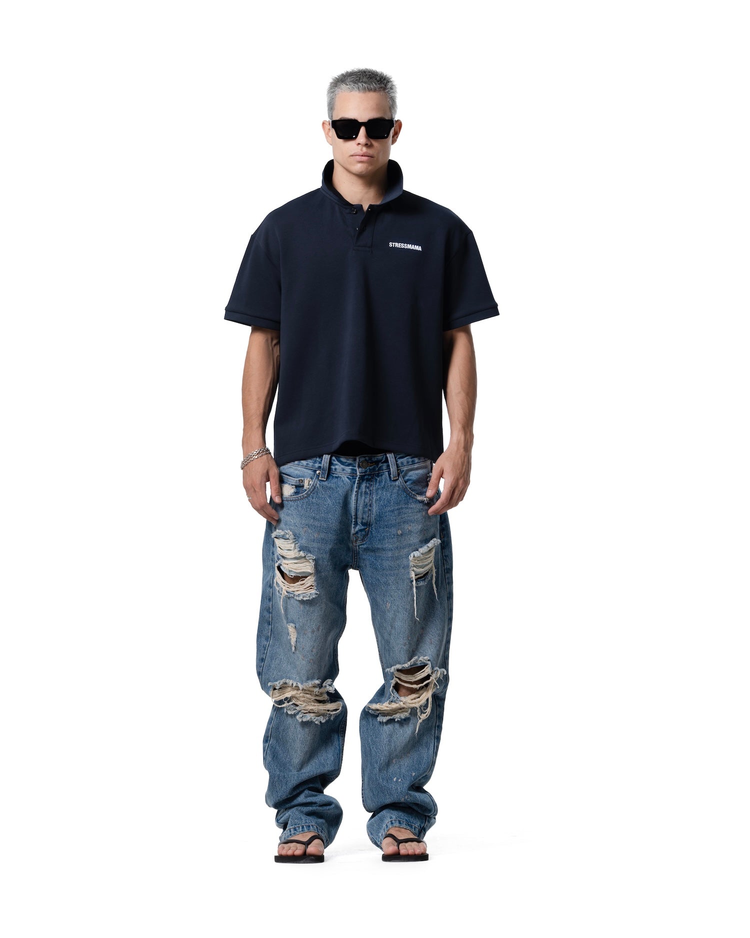 SSMA LOGO POLO T-SHIRT - BLUE