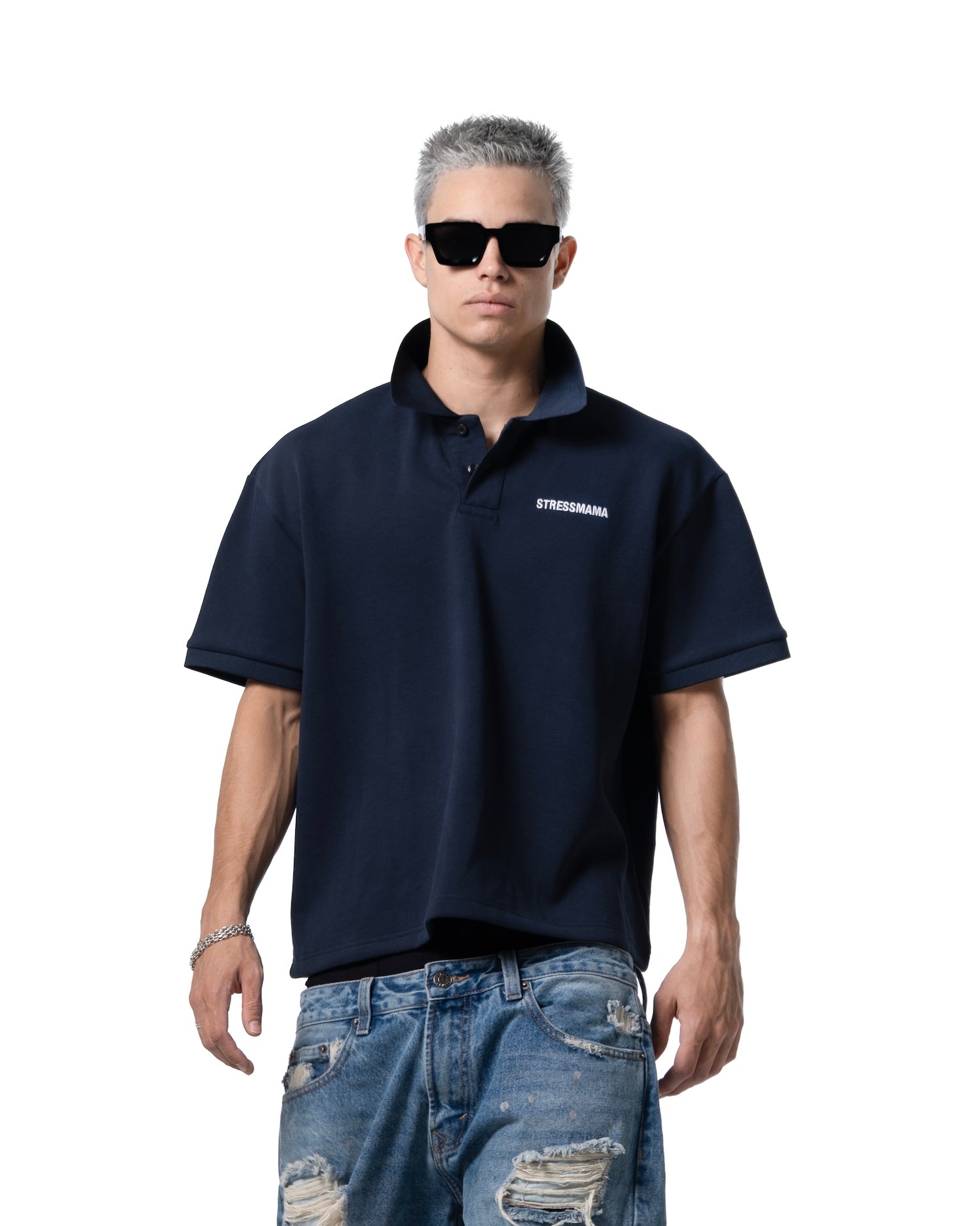 SSMA LOGO POLO T-SHIRT - BLUE
