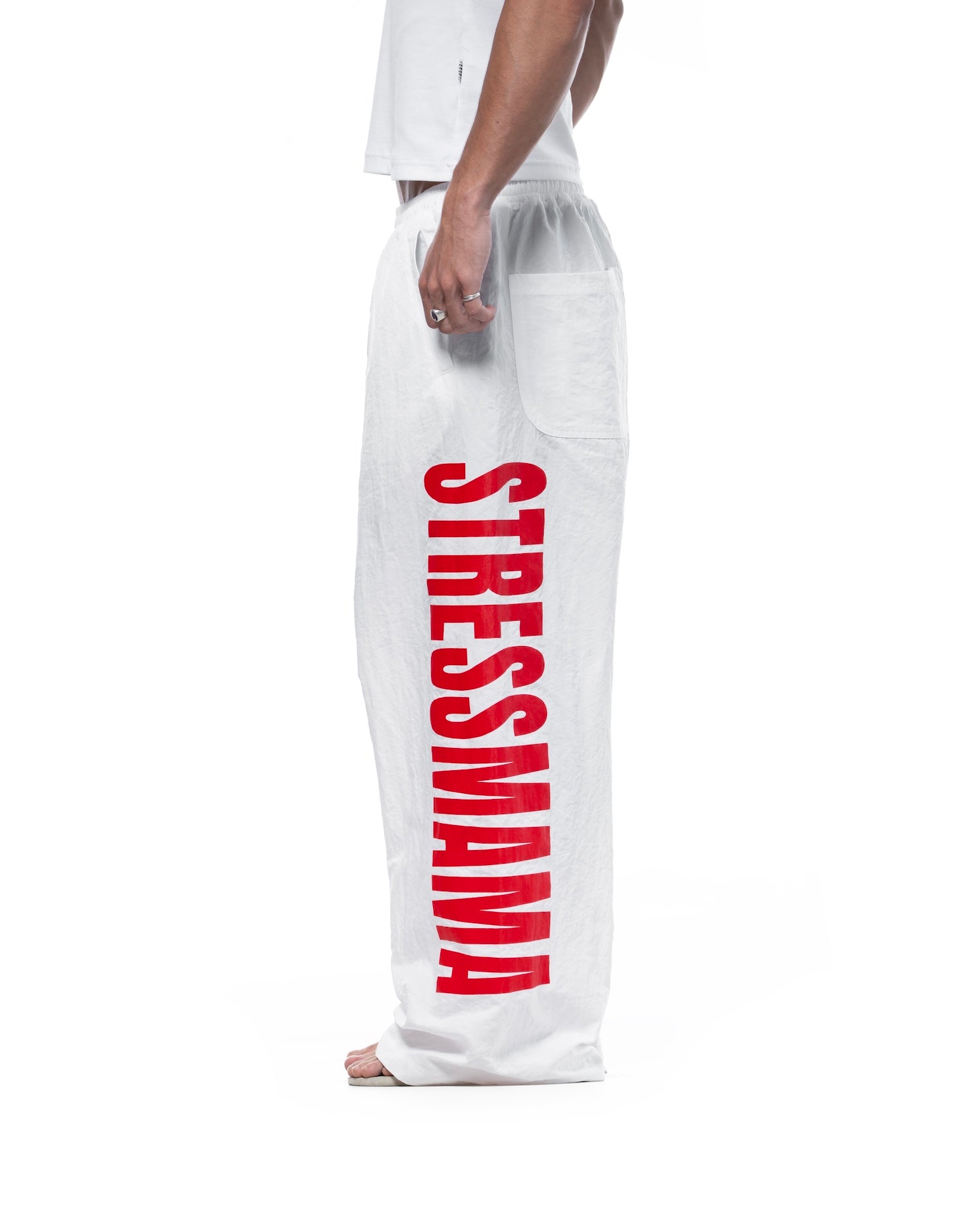 SSMA RACING TRACK PANTS - WHITE