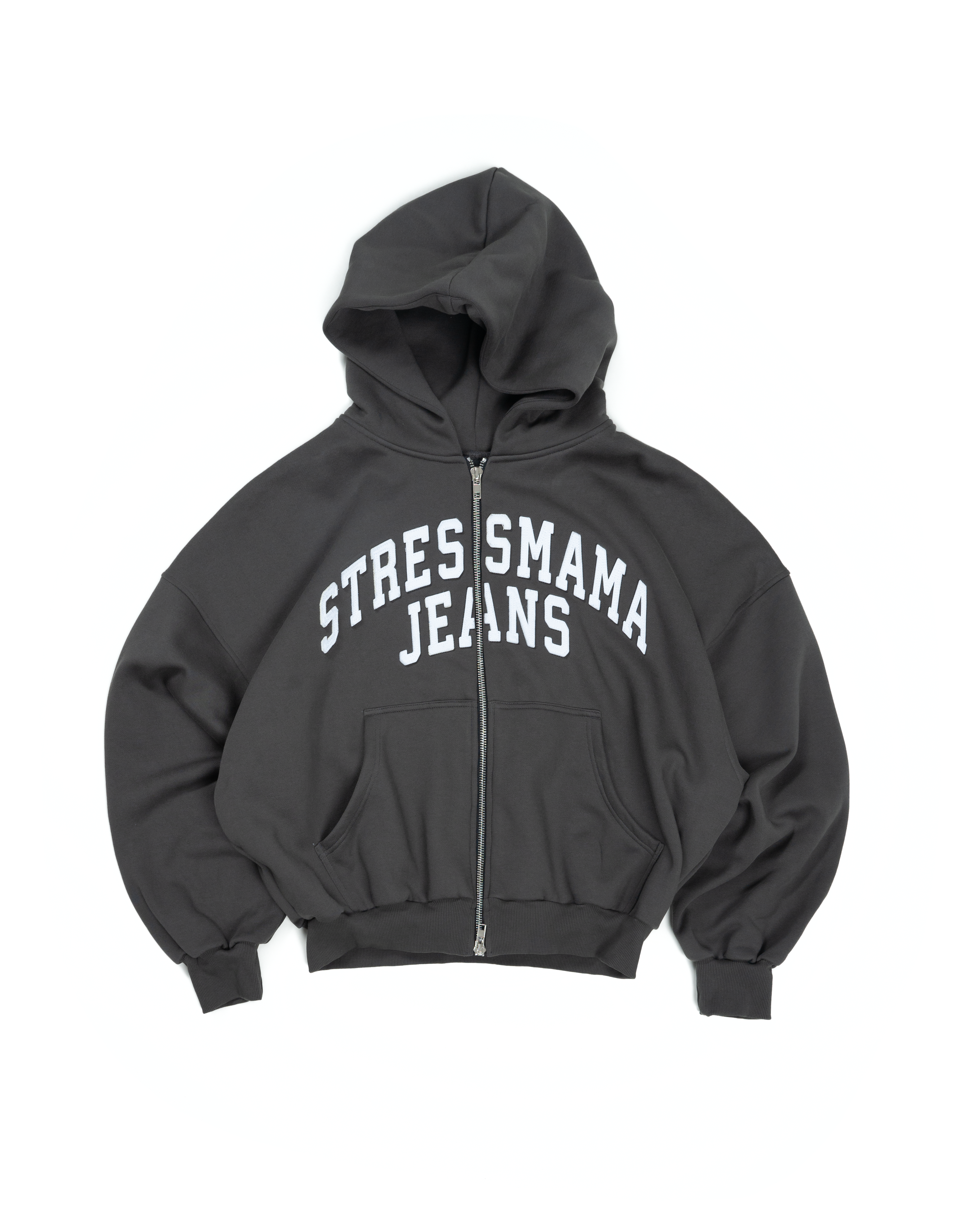 FW25 SSMA JEANS ZIP HOODIE - GRAY