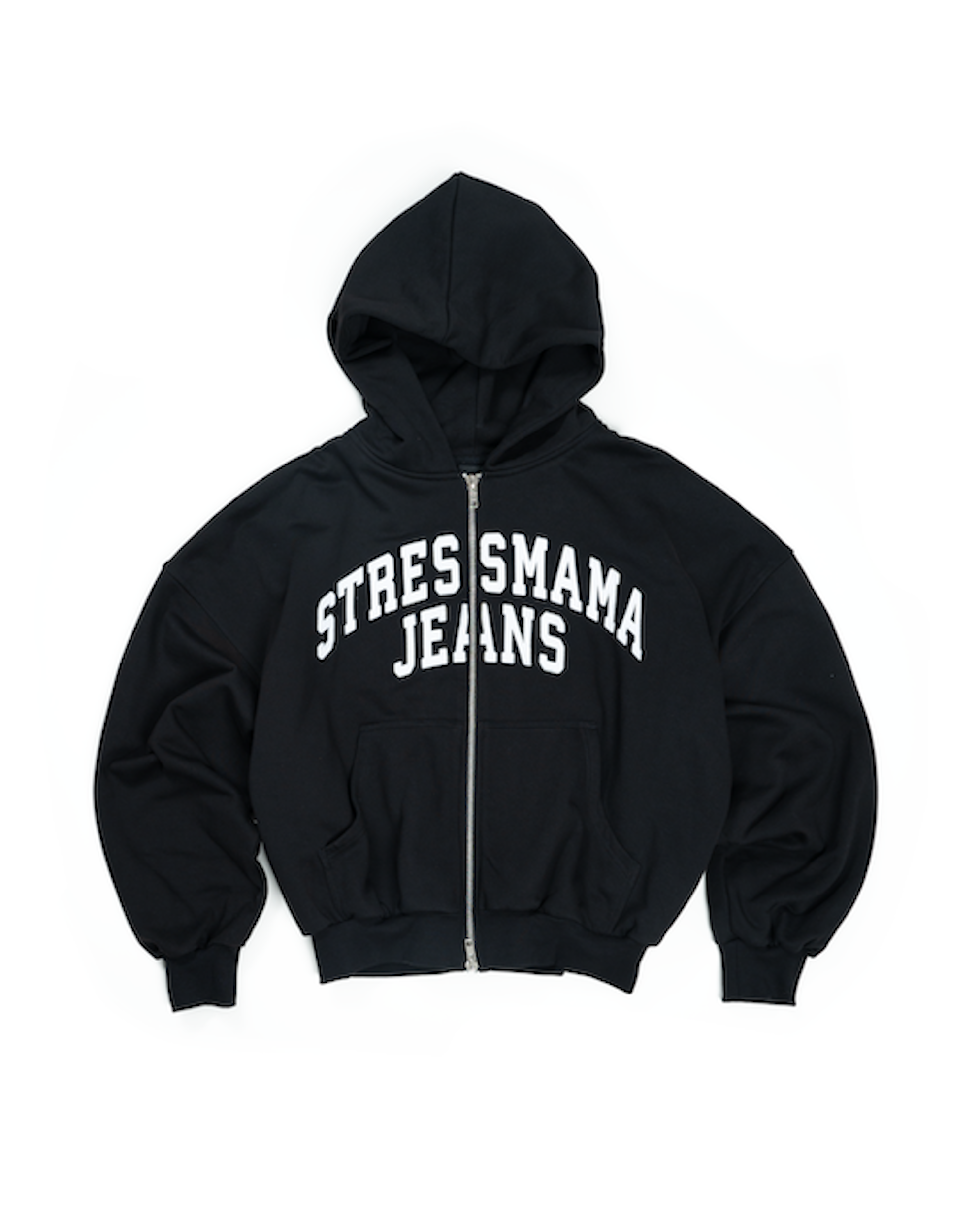FW25 SSMA JEANS ZIP HOODIE - BLACK