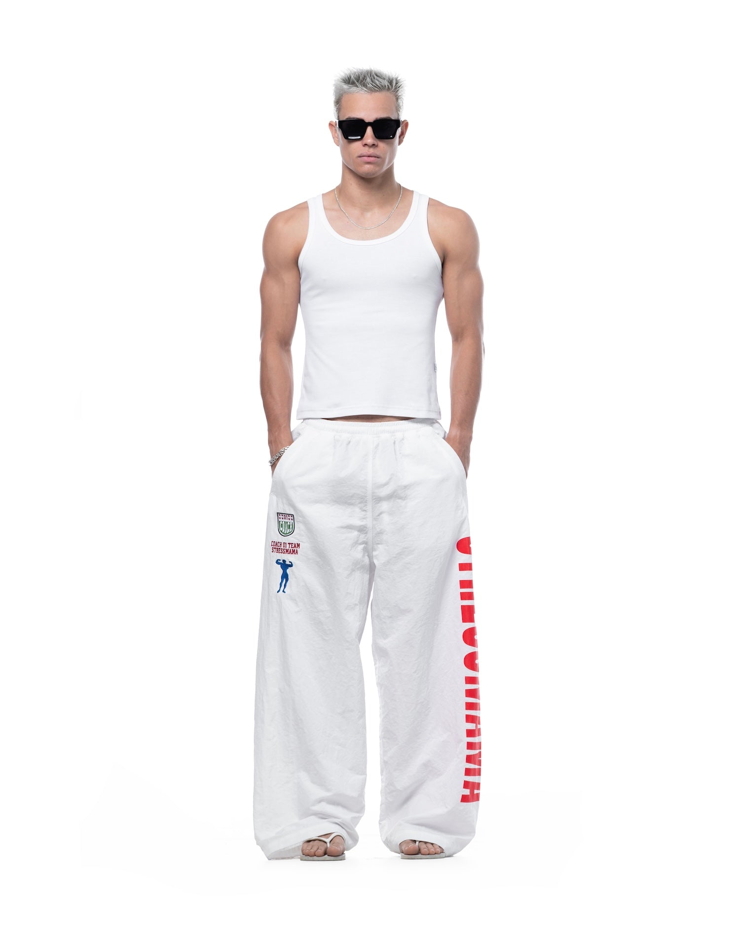 SSMA RACING TRACK PANTS - WHITE