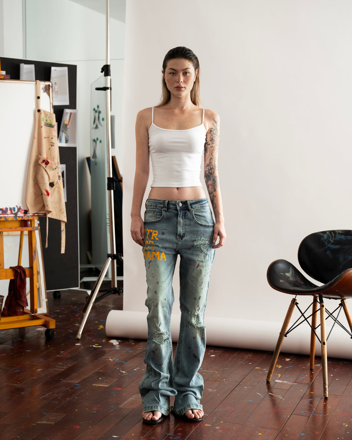 SSMA ART SPACE FLARED JEANS - BLUE