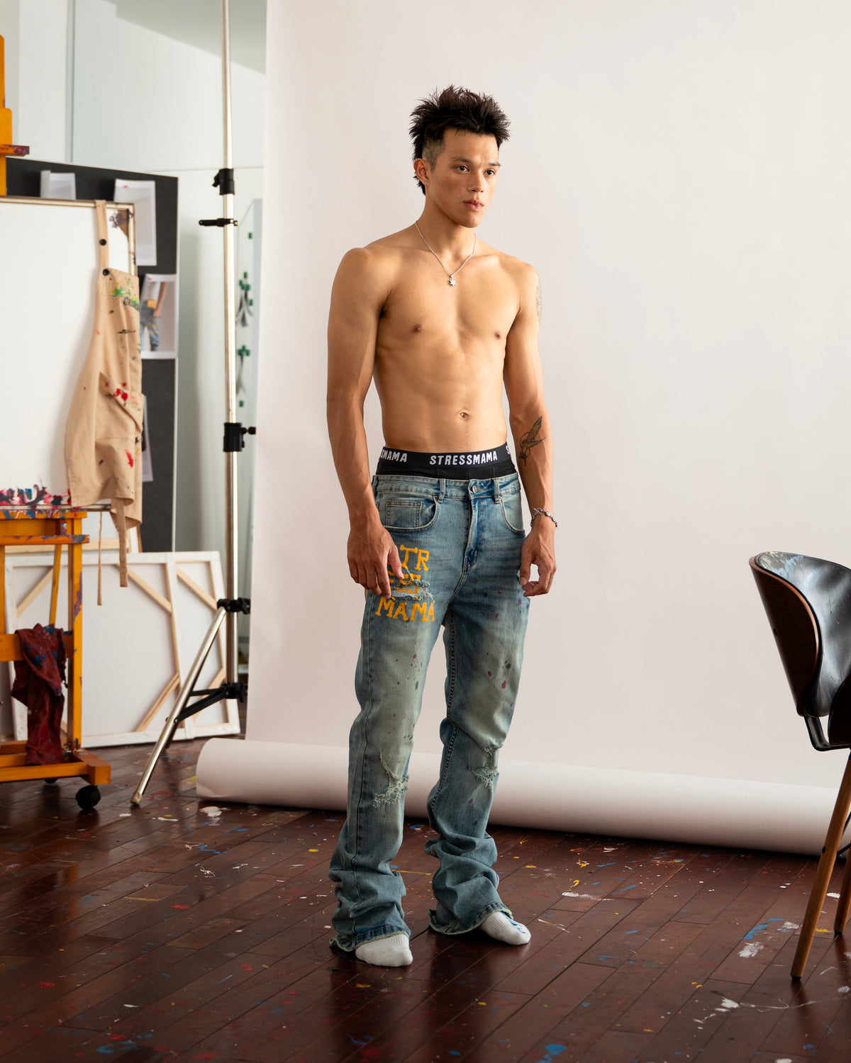 SSMA ART SPACE FLARED JEANS - BLUE