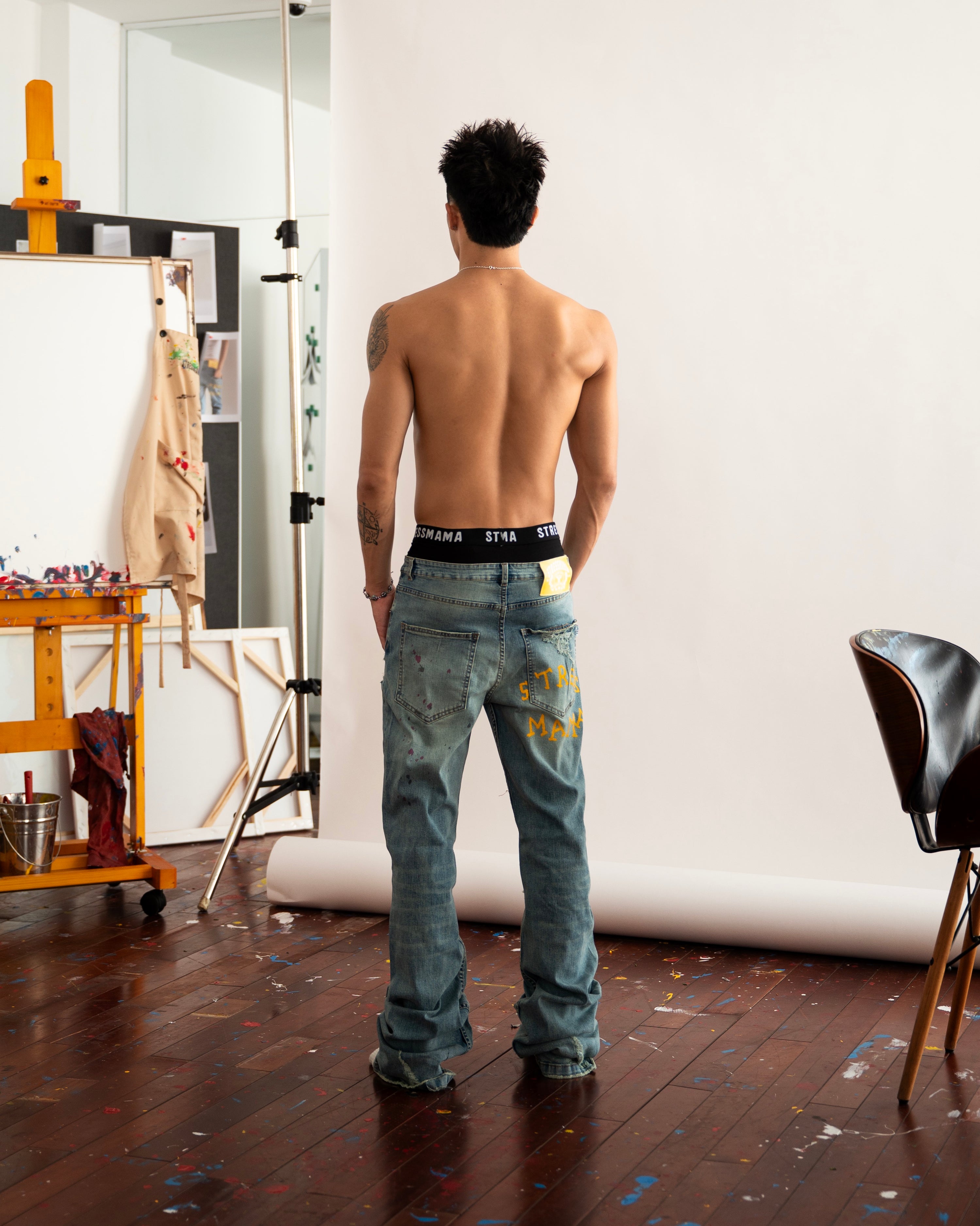 SSMA ART SPACE FLARED JEANS - BLUE
