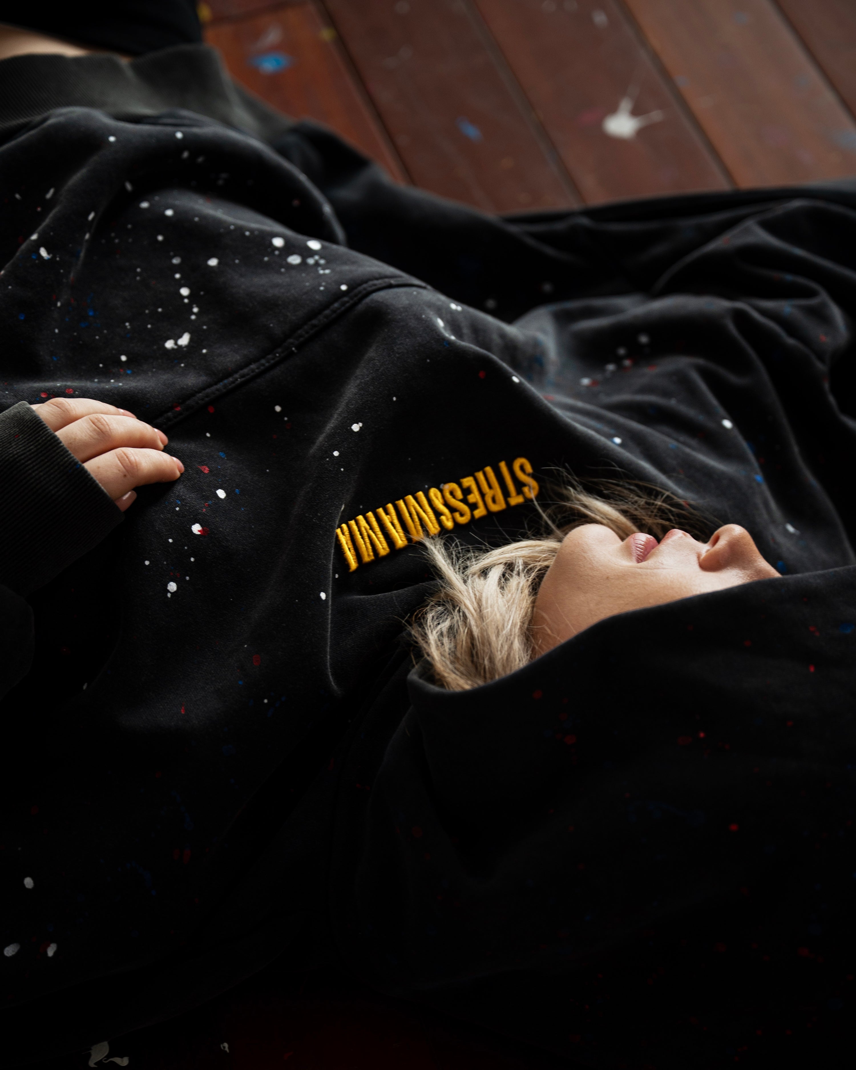 SSMA PAINT SPLATTER HOODIE - BLACK