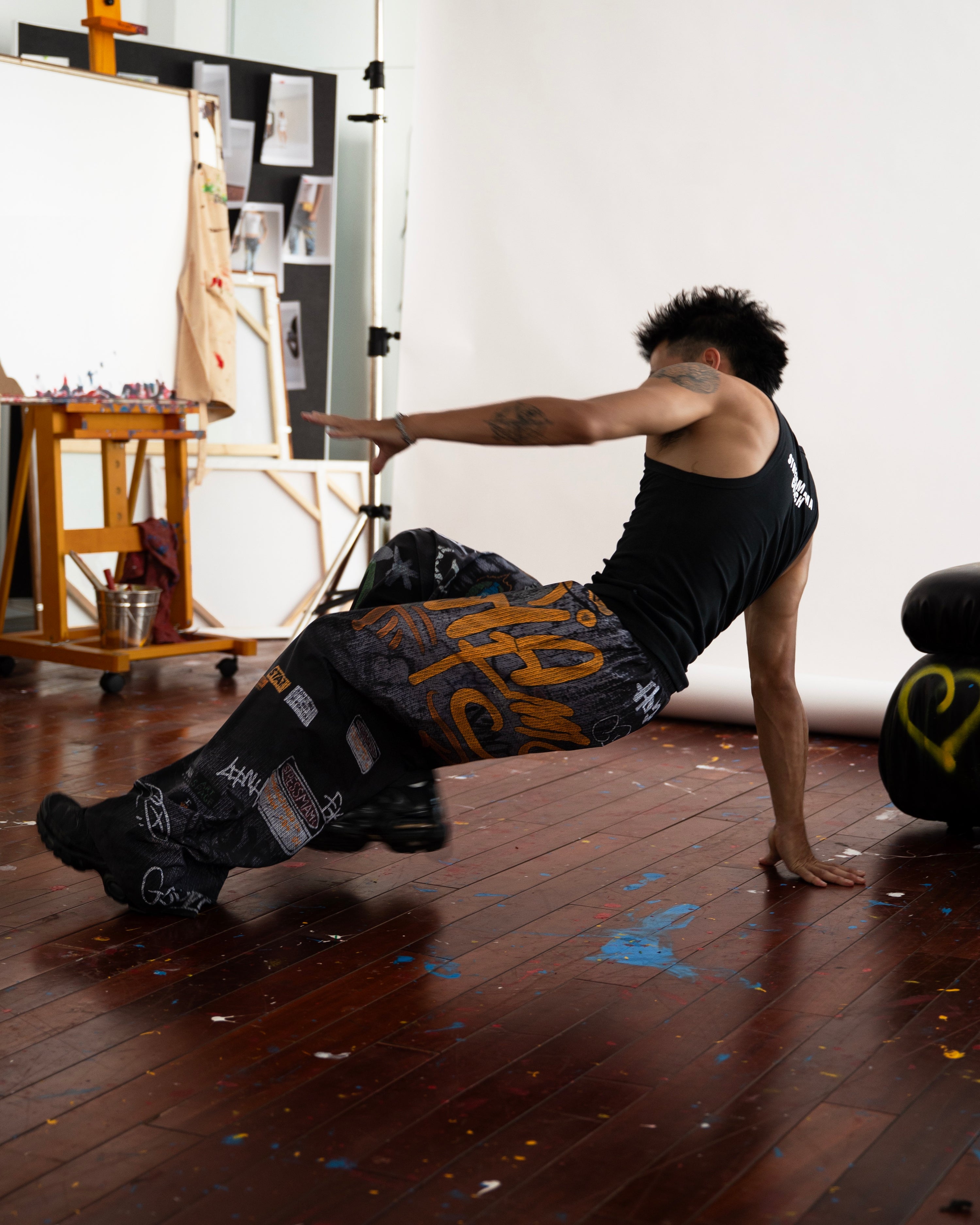SSMA GRAFFITI PANTS - BLACK