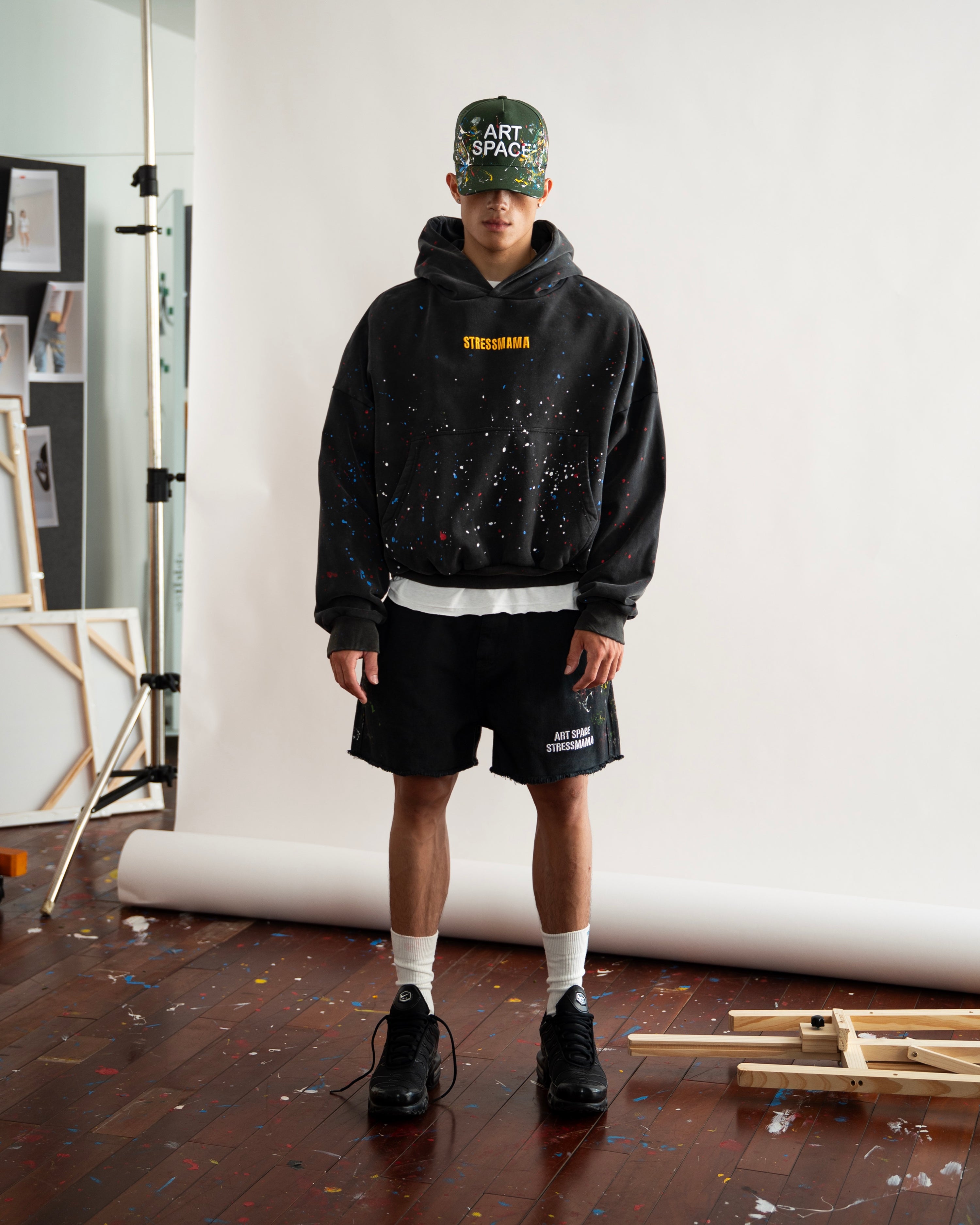 SSMA PAINT SPLATTER HOODIE - BLACK