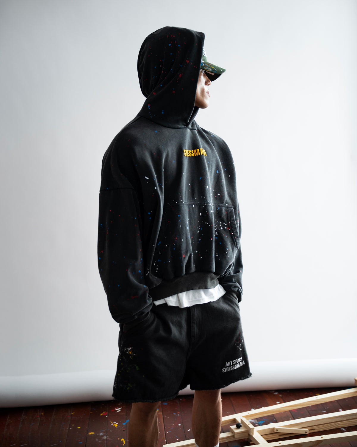 SSMA PAINT SPLATTER HOODIE - BLACK