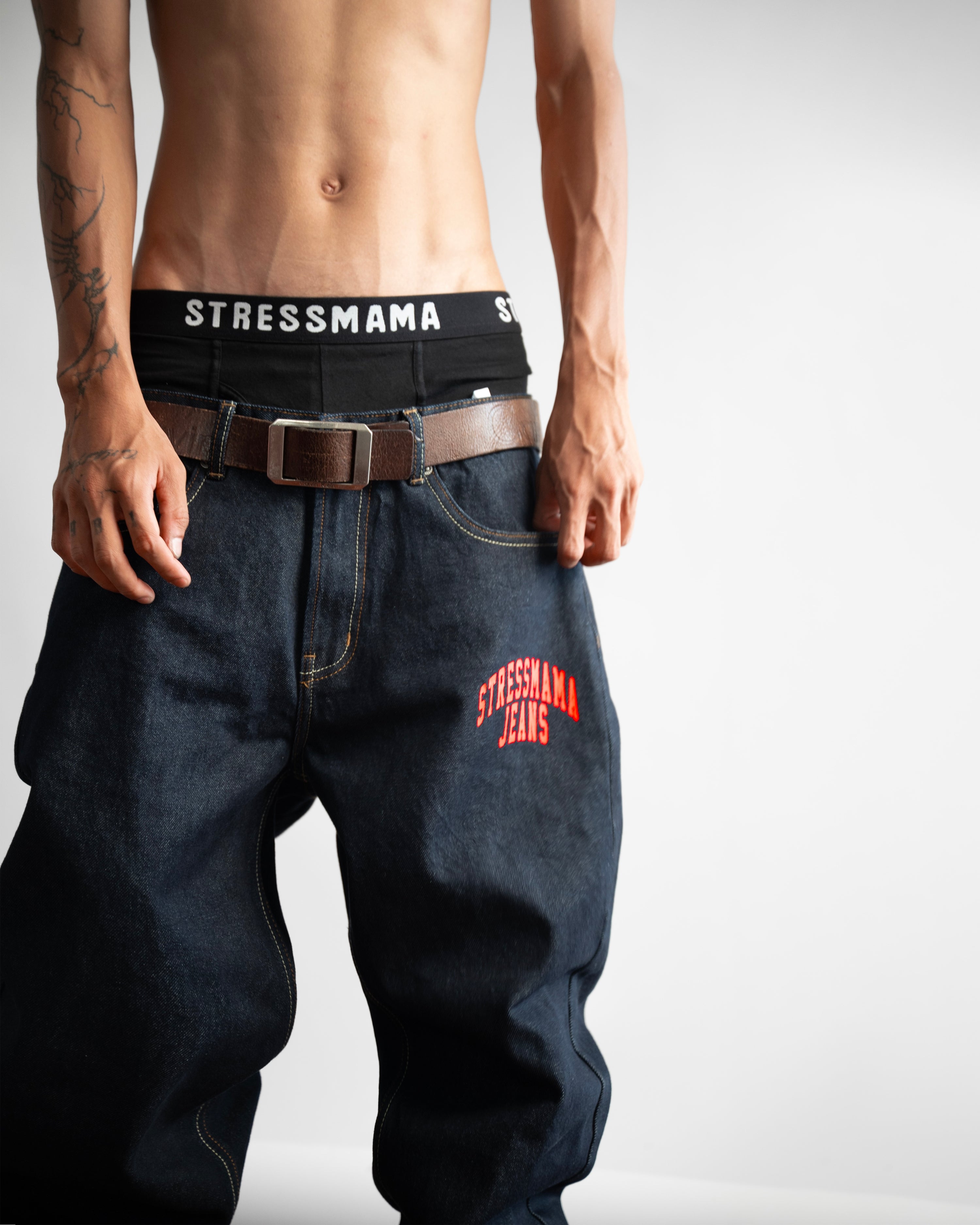SSMA COLOR SPLATTER JEANS - DARK BLUE
