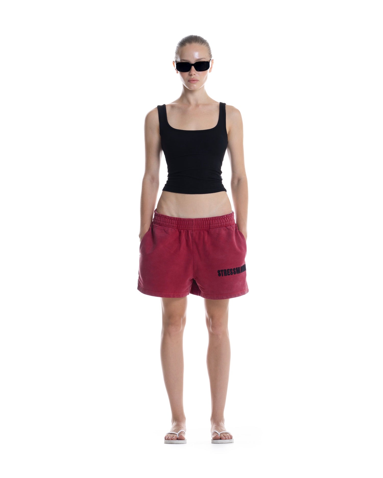 SSMA WASHED SWEAT SHORTS - RED