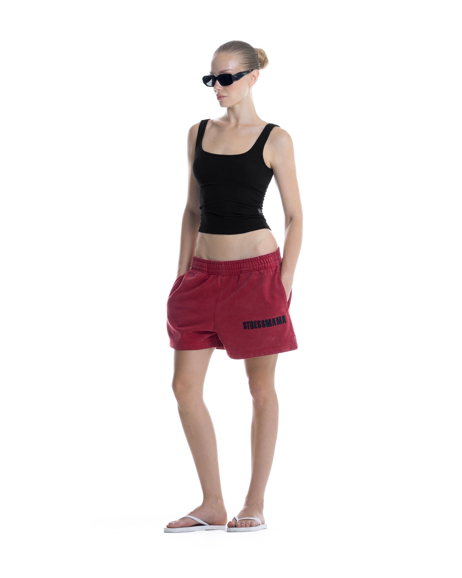 SSMA WASHED SWEAT SHORTS - RED