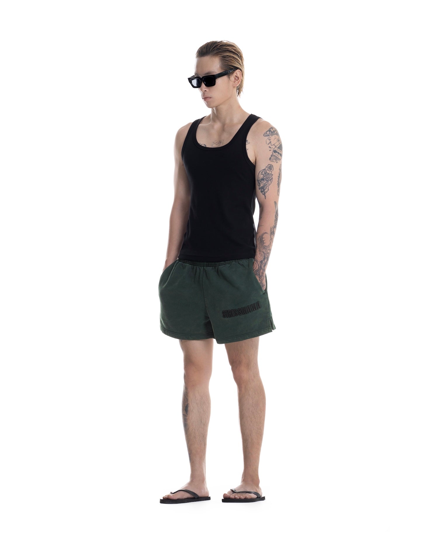 SSMA WASHED SWEAT SHORTS - GREEN