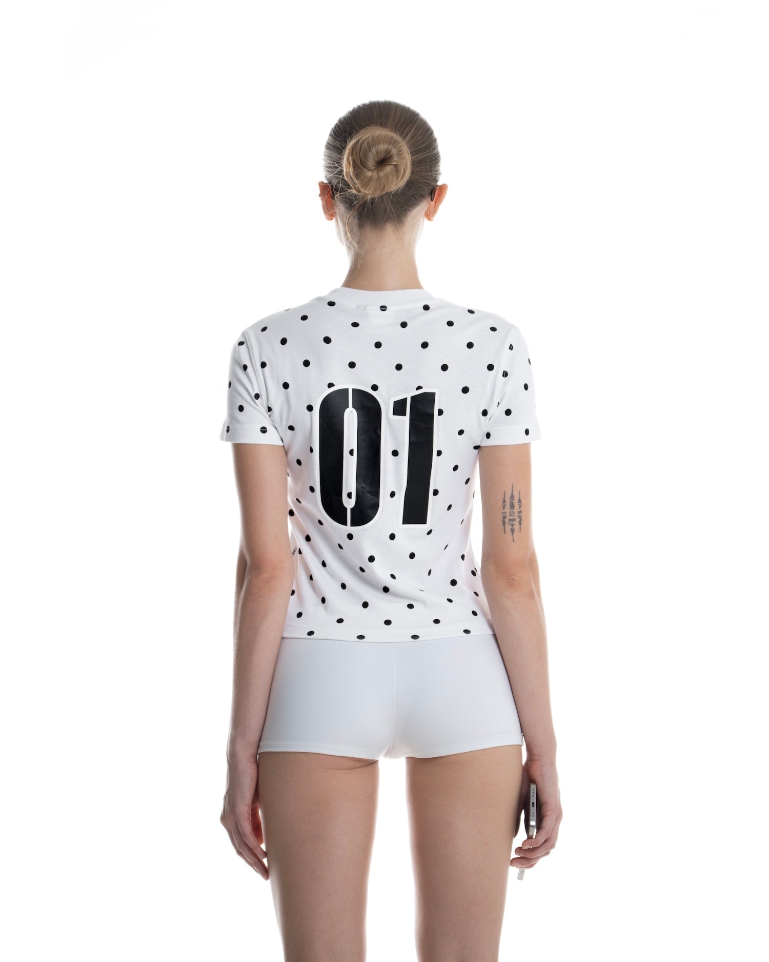 SSMA 01 POLKA DOT SMART FIT T-SHIRT - WHITE