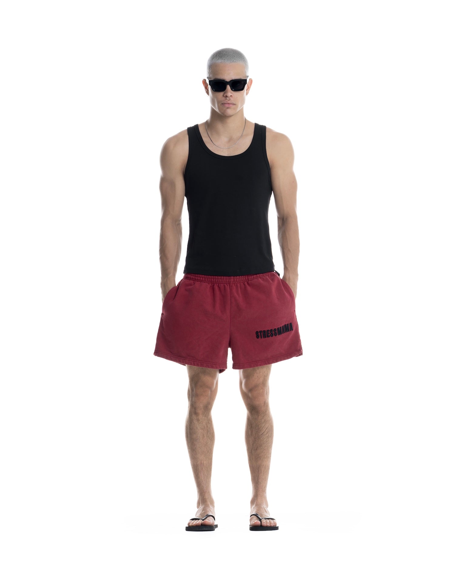 SSMA WASHED SWEAT SHORTS - RED
