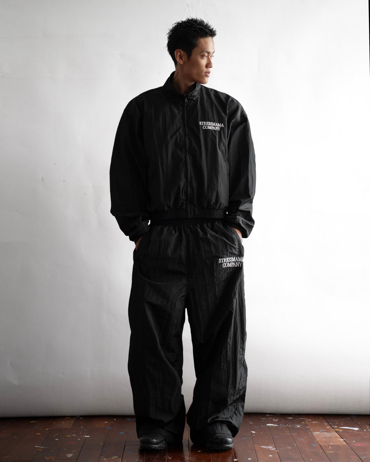 SSMA COMPANY TRACKSUIT PANTS - BLACK
